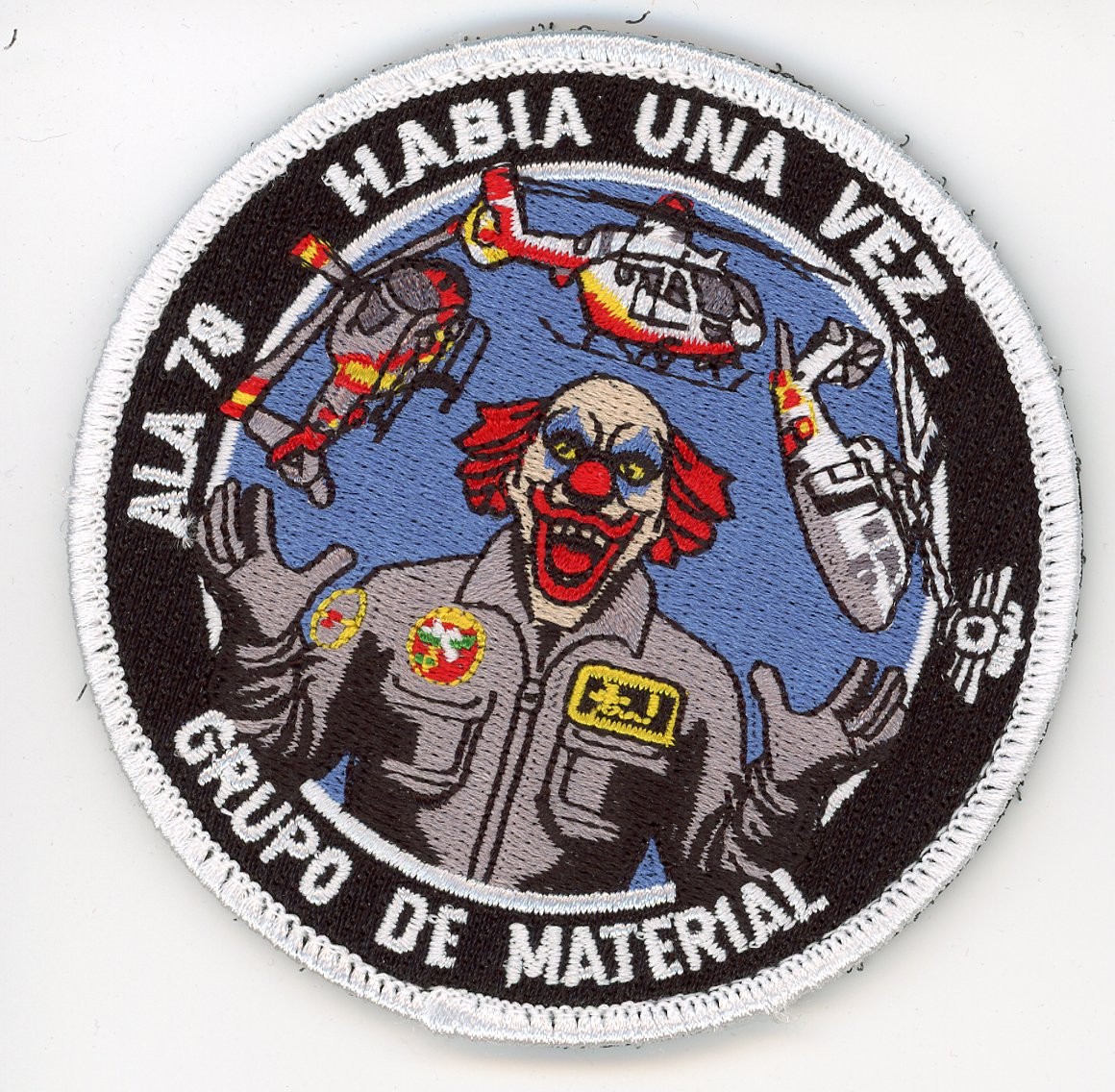 PATCH SPAIN ARMILLA AFB HELICOTER 78th WING MATERIEL GROUP PENNY WISE VEL BACK