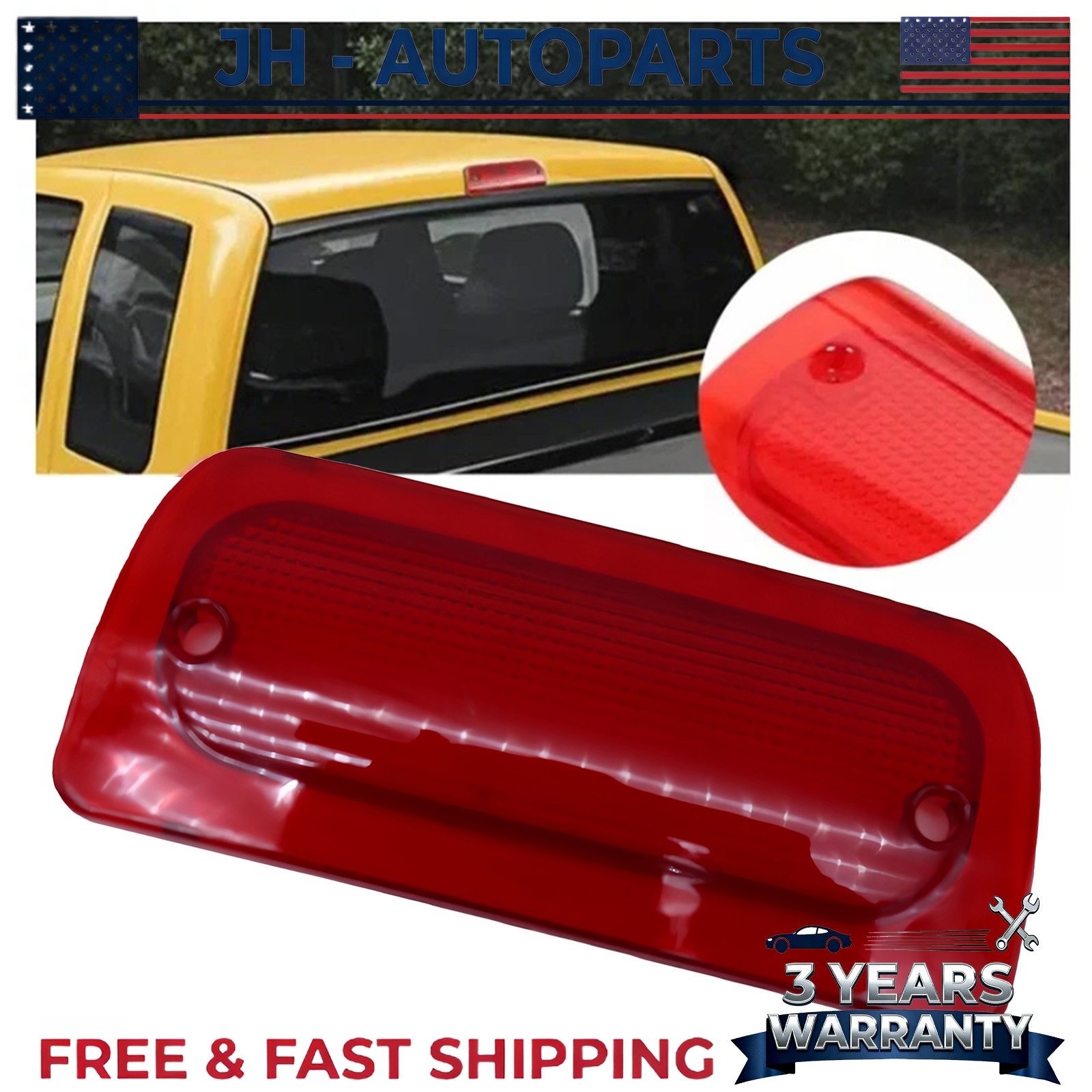 Extended Cab 3rd Brake Light Lens For GMC Sonoma 1994-2004 Chevy S-10 16520288