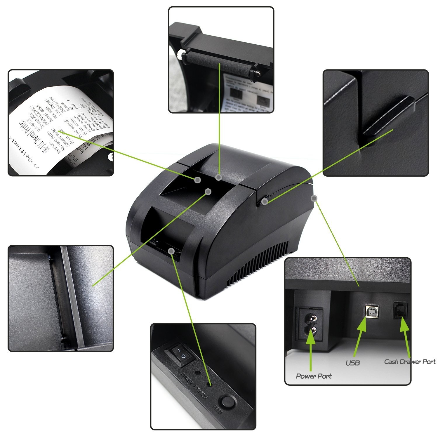 58MM USB Thermal Receipt Printer - High Speed 90mm/sec, ESC/POS Compatible, Idea