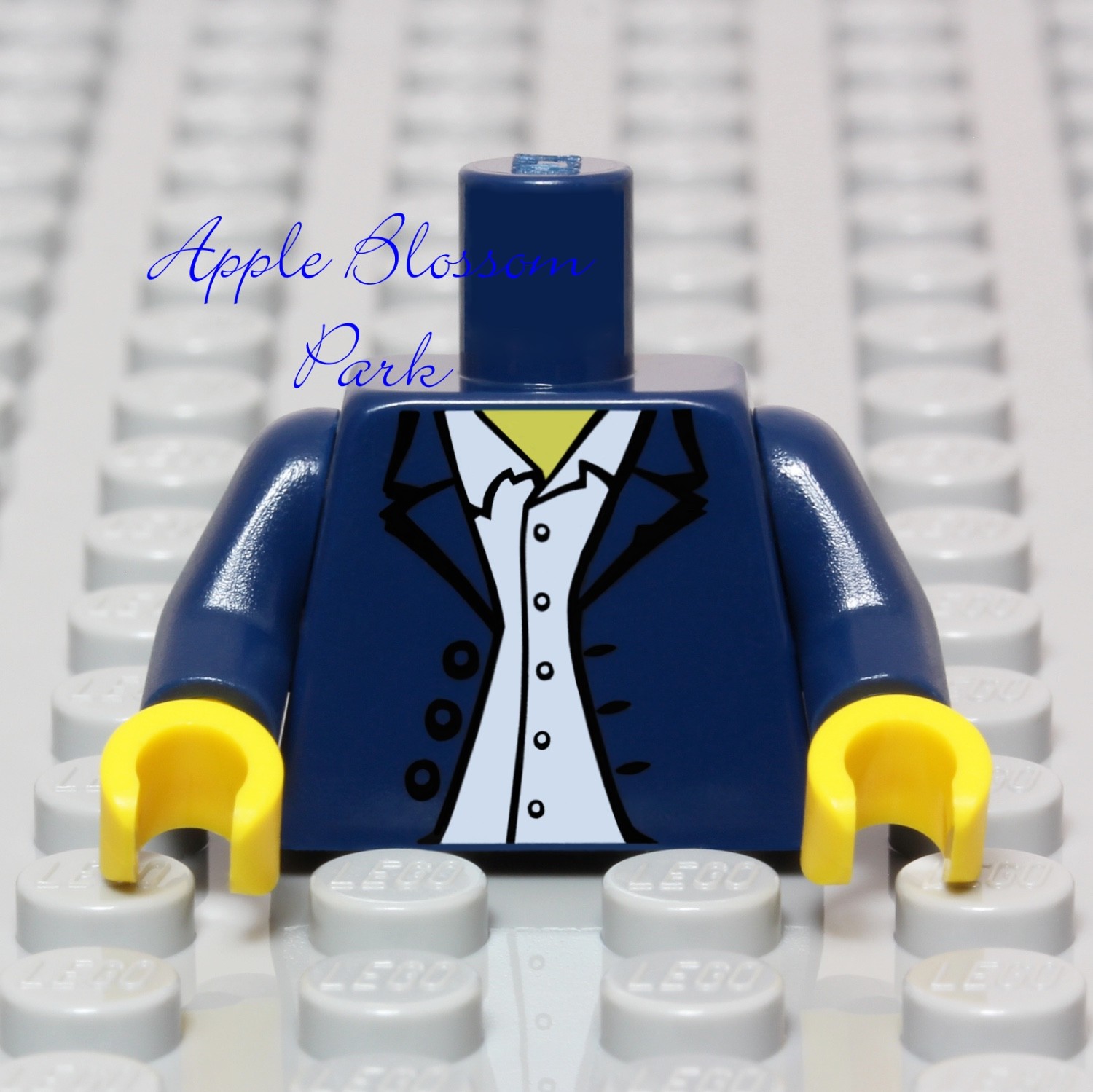 NEW Lego Male Boy MINIFIG TORSO - Man Dark Blue Suit Jacket w/White Button Shirt