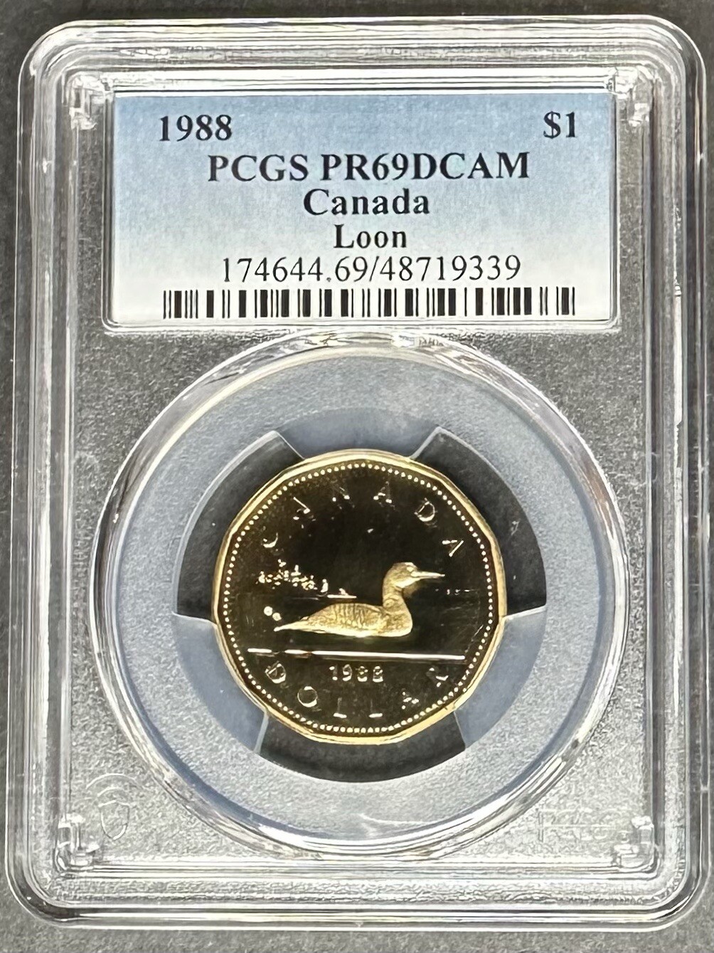1988 Canada Loon One Dollar PCGS PR-69 DCAM, Buy 3 Items, Get $5 Off!!