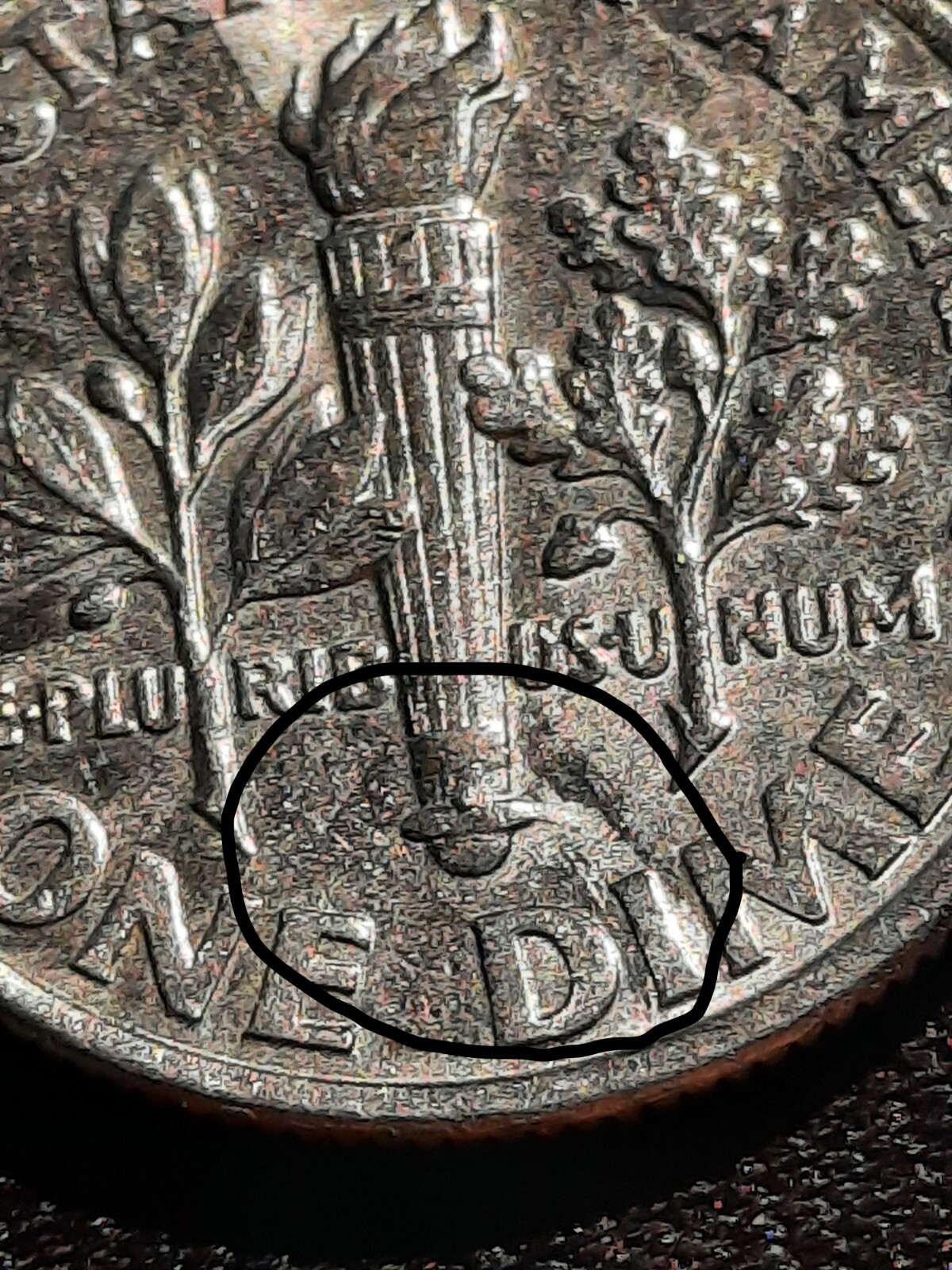 2004 P Roosevelt Dime Die Clash Observe/ Reverse