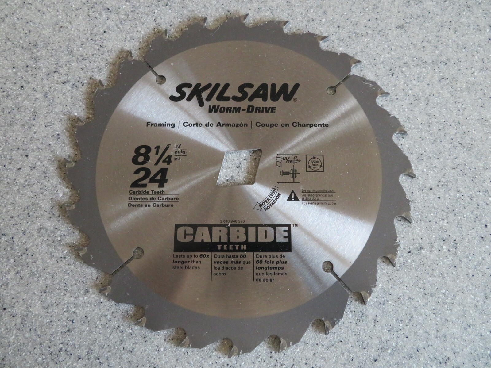 SKIL carbide saw blade 8 1/4", diamond center, NWOB~