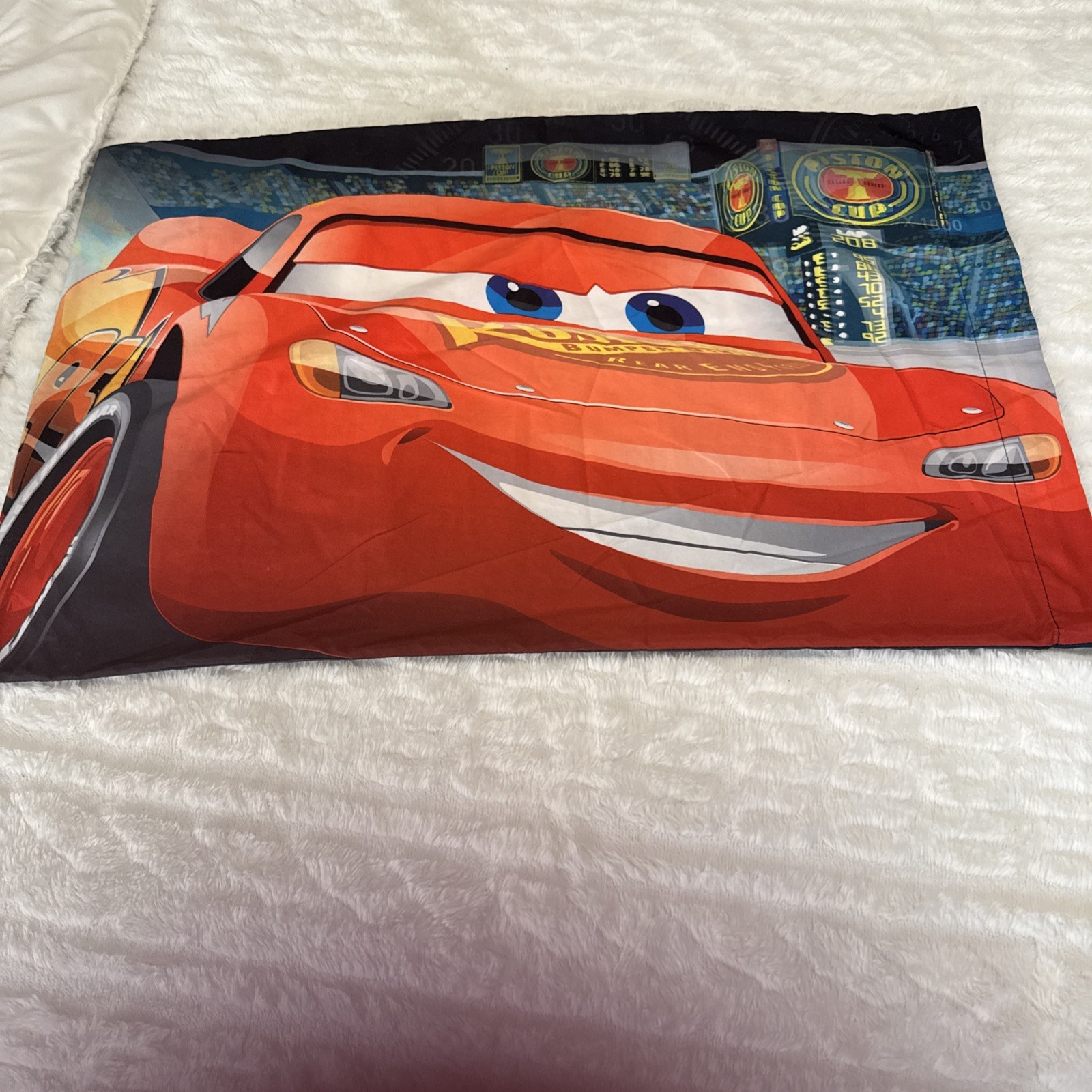 DISNEY/PIXAR CARS LIGHTINING MCQUEEN PILLOWCASE 2 SIDED 20X30