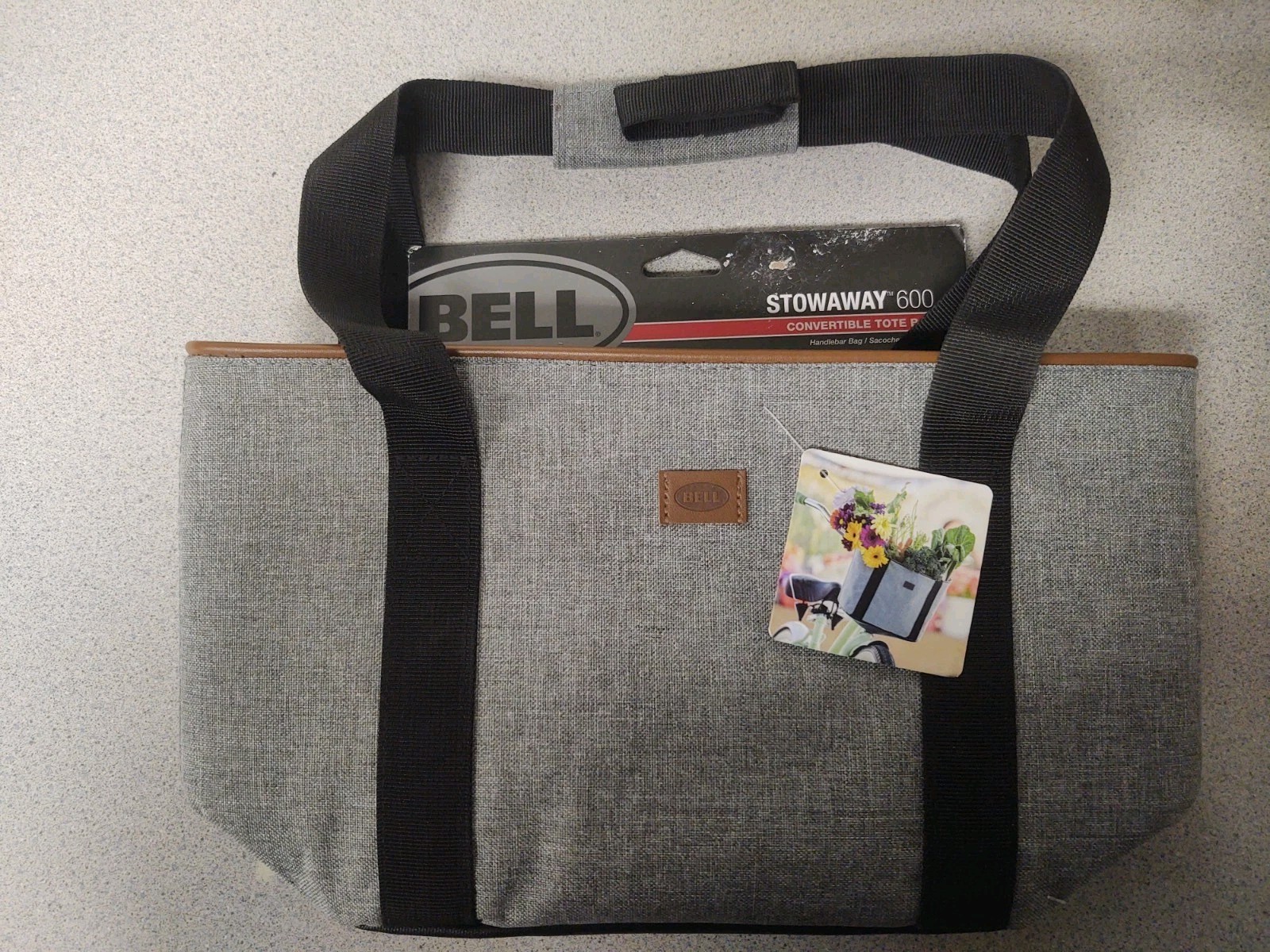 NEW BELL STOWAWAY 600 Convertible Tote Bag Handlebar Bike Basket Gray NWT