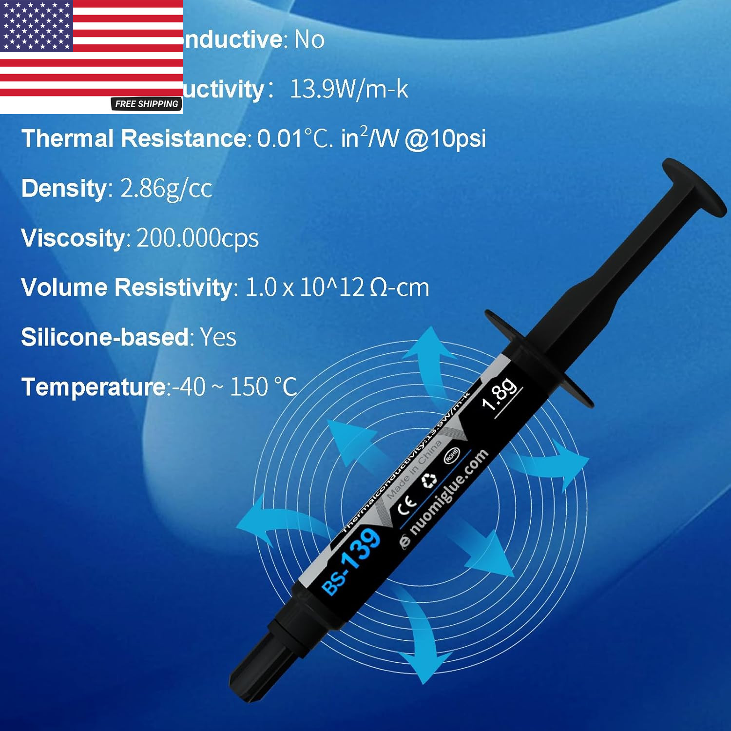 Thermal Paste, 1.8G with Toolkit CPU Paste Thermal Compound Paste Heatsink for I