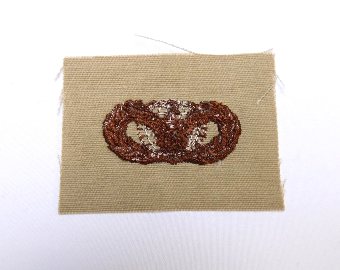 US Air Force USAF Basic Force Protection Badge Desert Tan DCU Patch Sew-On