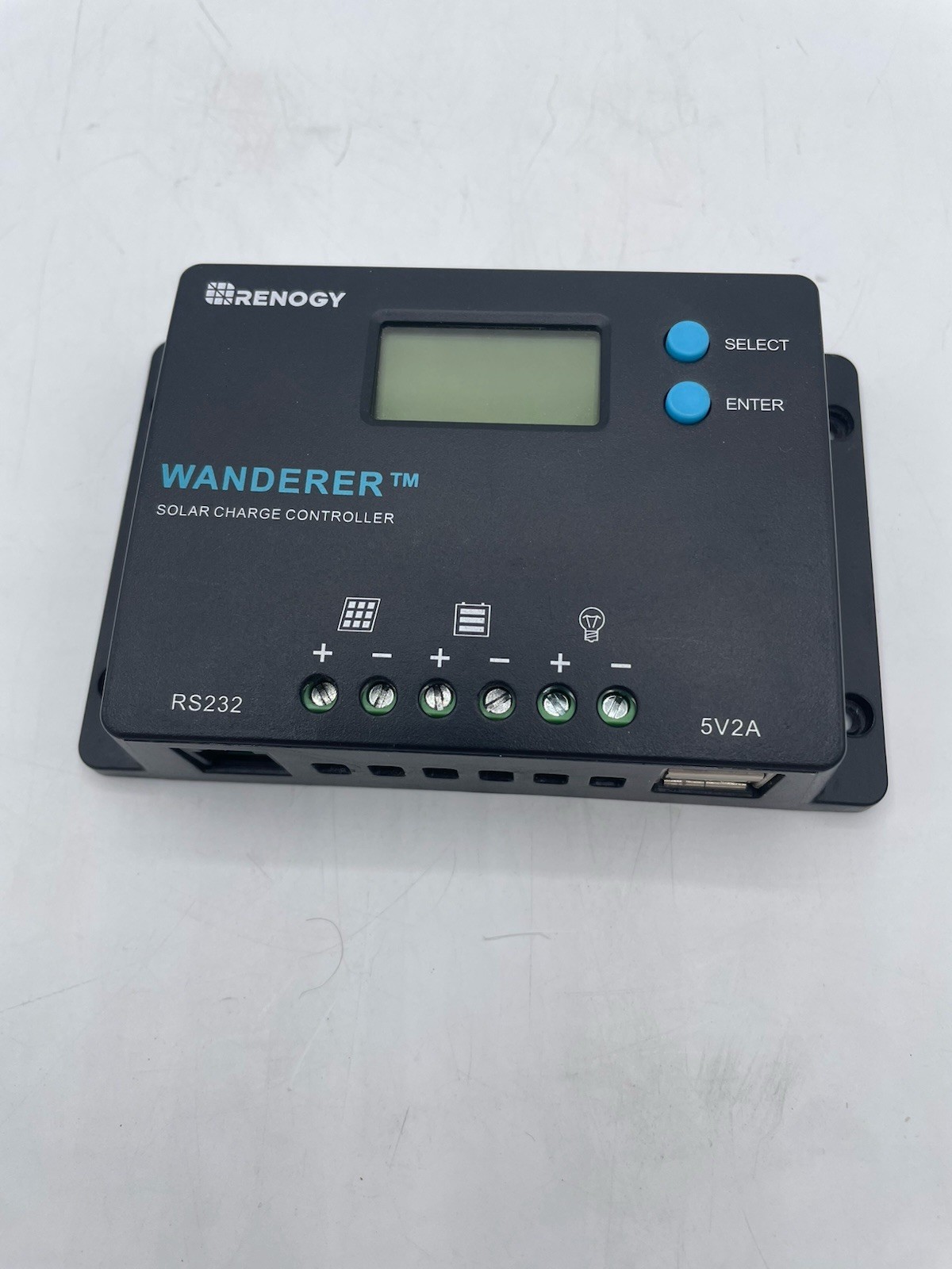 Renogy 10 Amp 12V/24V PWM Negative Ground Solar Charge Controller Compact Design