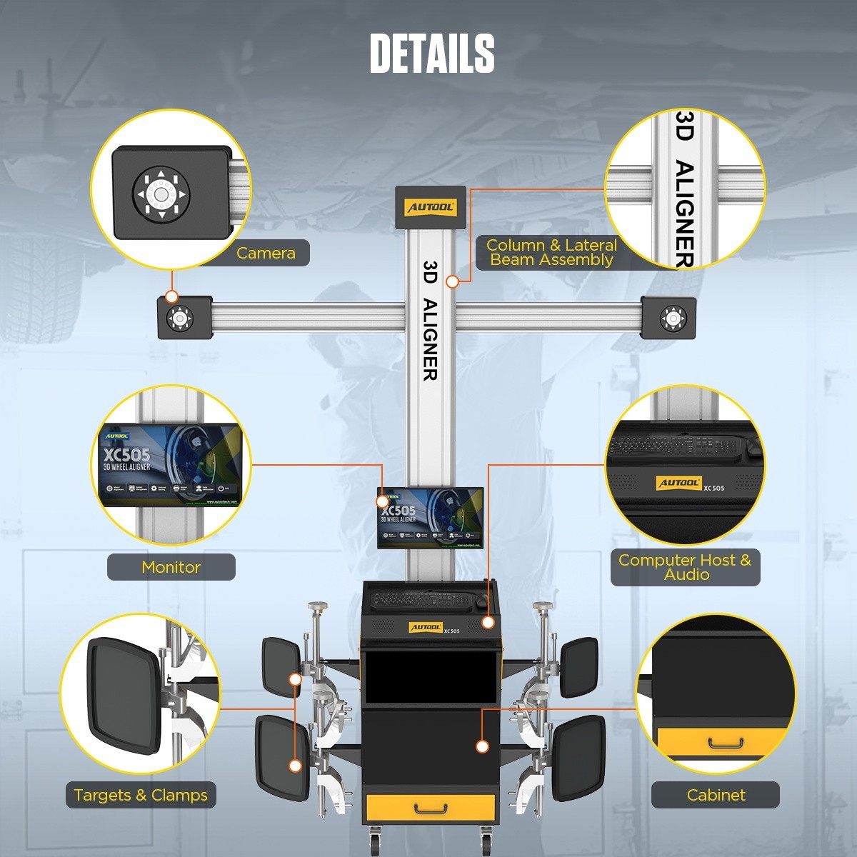 AUTOOL 3D Wheel Alignment Machine Tracking Tire Aligner System Fully Automatic
