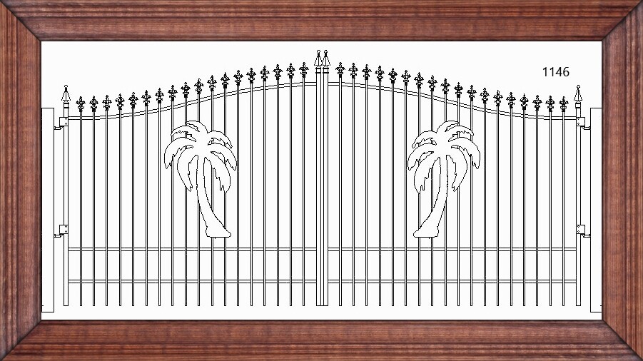 On Sale! #1146 Steel Iron Driveway Entry Gate 13' DS Inc Post Pkg Home Security