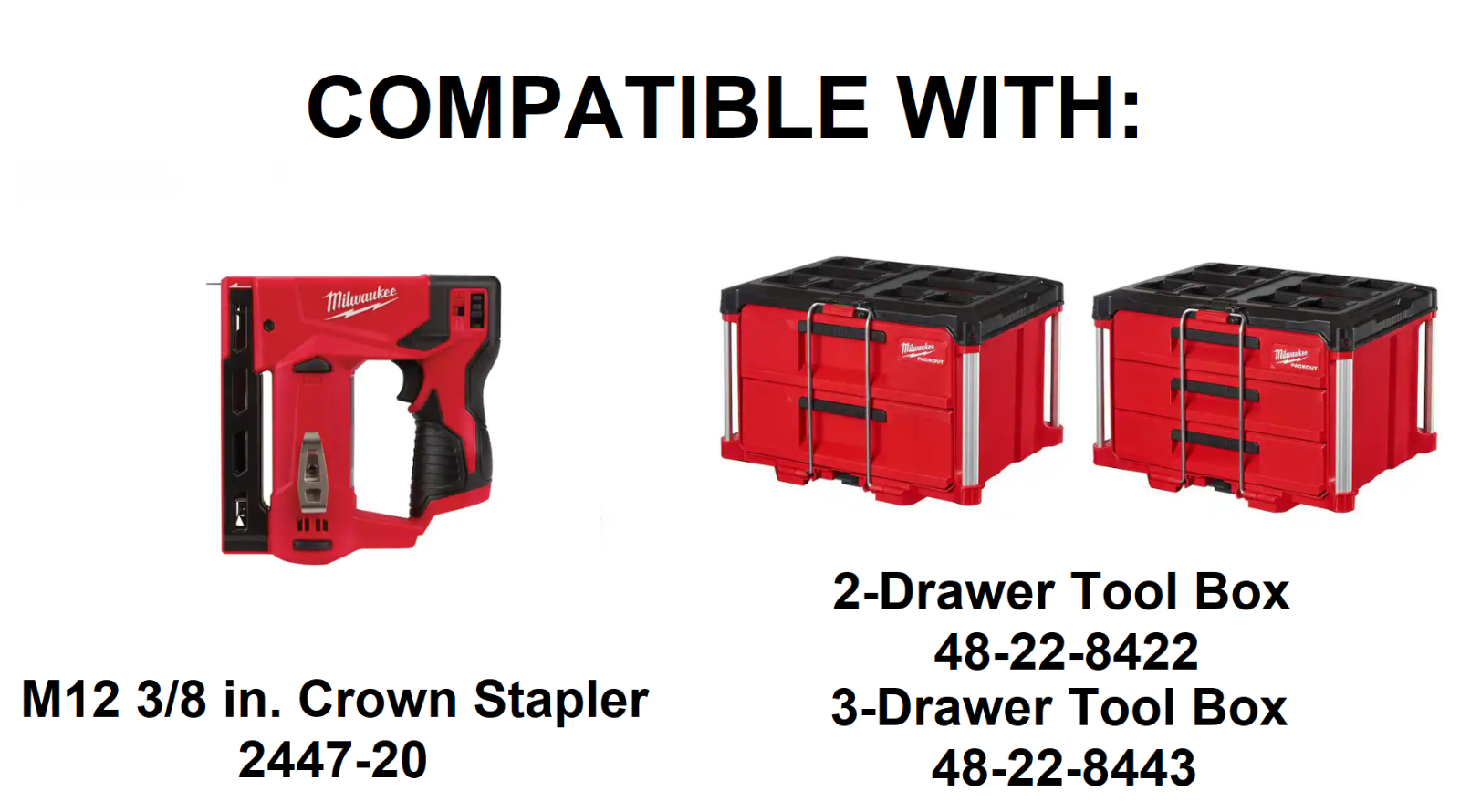 Milwaukee Packout Tool Box Drawer Insert for M12 3/8 Crown Stapler (Insert Only)