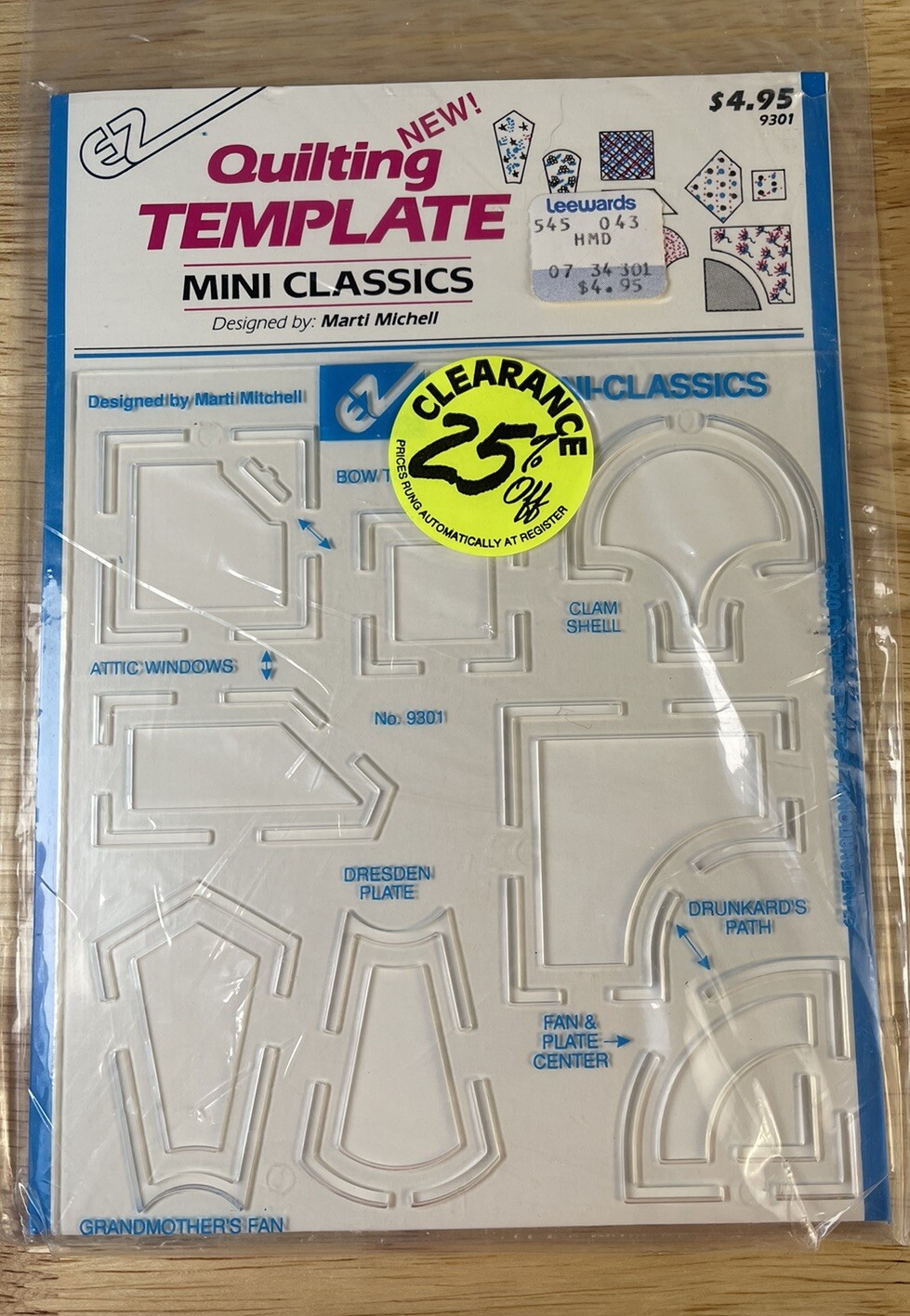 Vintage EZ Quilting Template Mini Classics #9301 1991 By Marti Michell NIP