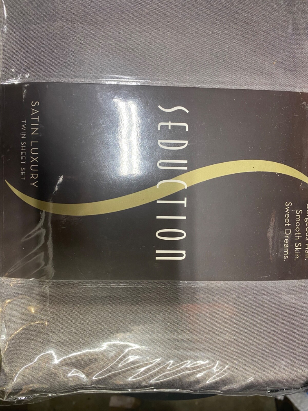 Seduction Satin Silver Twin Sheet Set Polyester Shimmering Satin Luxury New