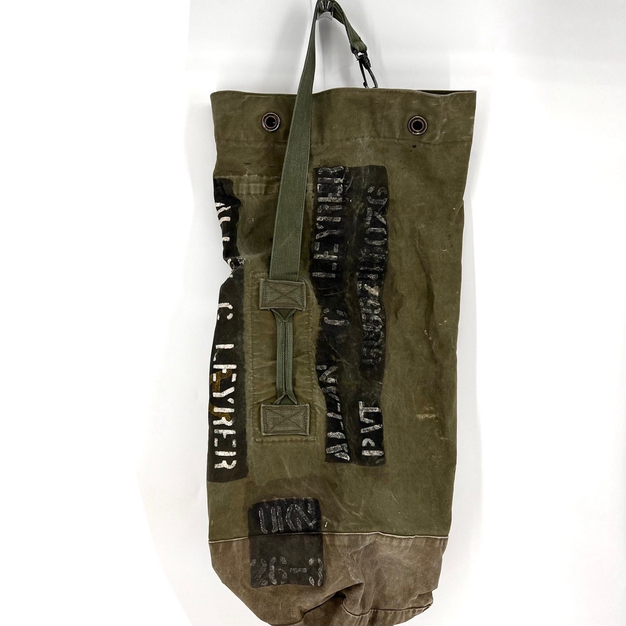 Vintage (Vietnam) Army Duffle Barracks Bag Tote Stenciled with Strap