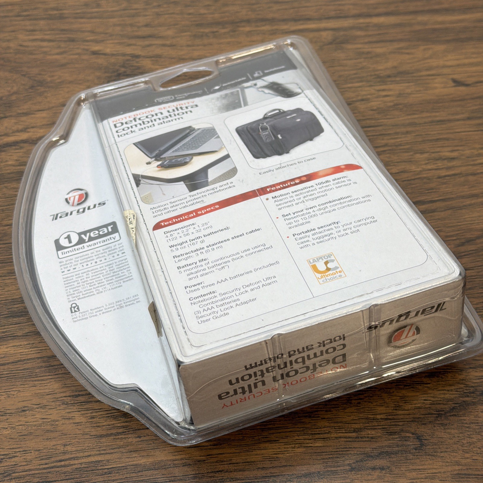 Targus DEFCON 1 Ultra Computer Security Alarm System Laptop & Notebook