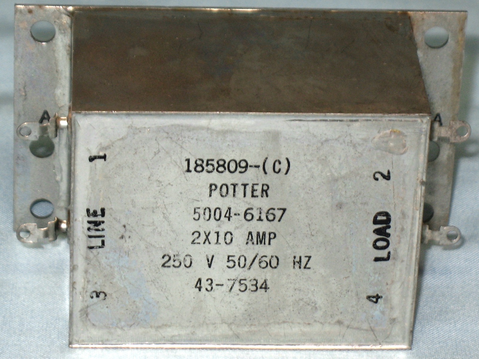 POTTER ~ MODEL# 5004-6167 ~ LINE FILTER ~ NOS ~