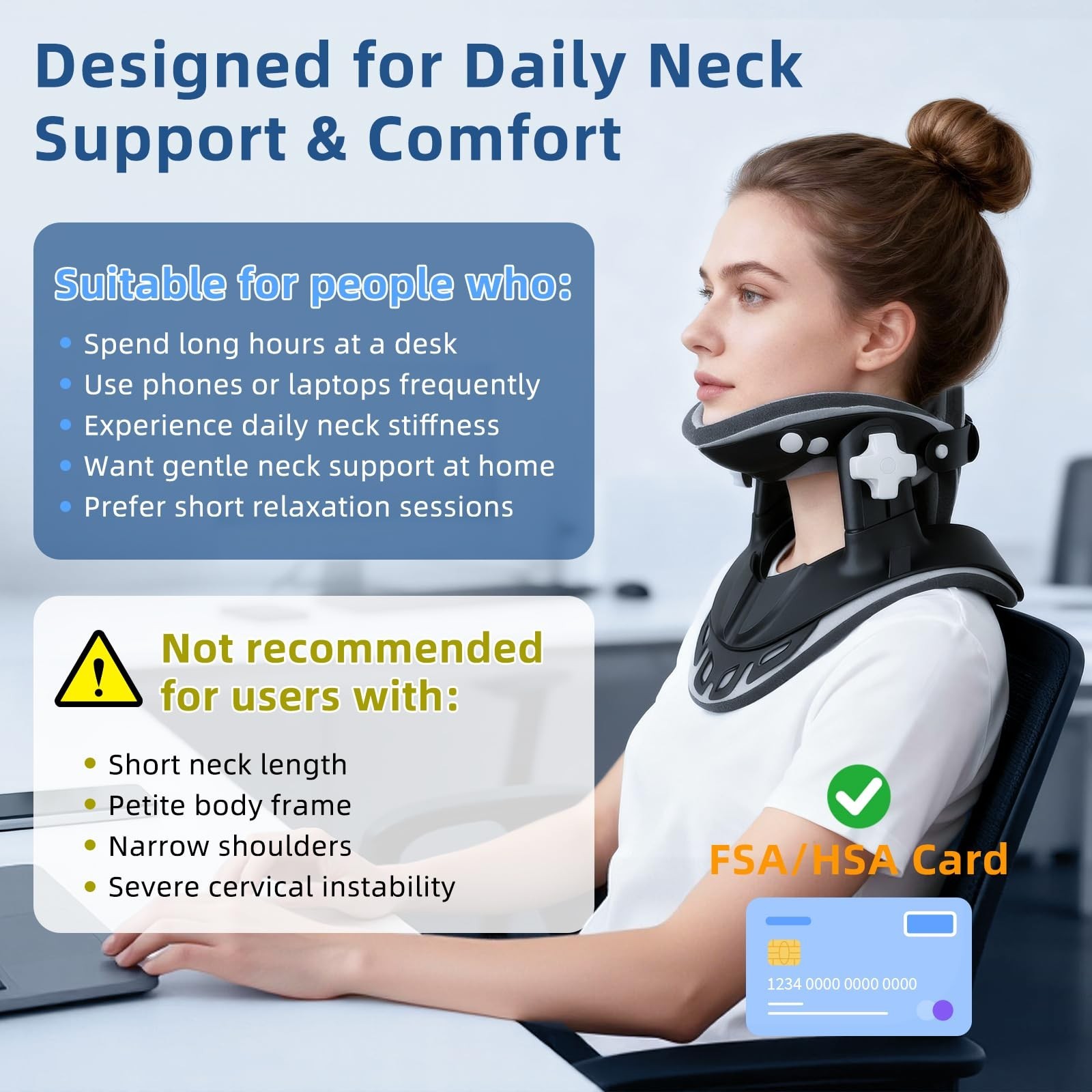 Neck Stretcher Cervical Traction, Adjustable Cervical Neck Traction Device, N...