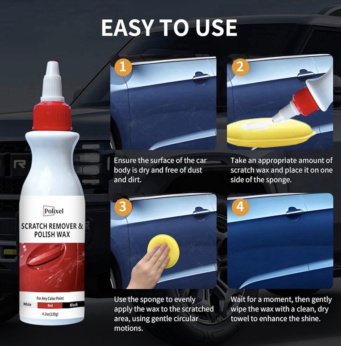 Car Scratch Remover for Vehicles Paint Scratch & Scuff Repair Kit 4.2 oz