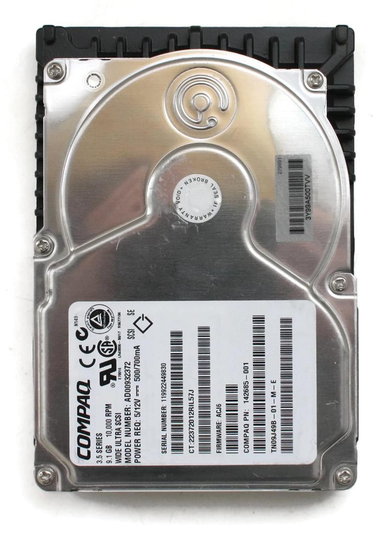 Compaq hdd 9.1gb 10k u2 scsi, fw acj6, ad00932372, 80 pin