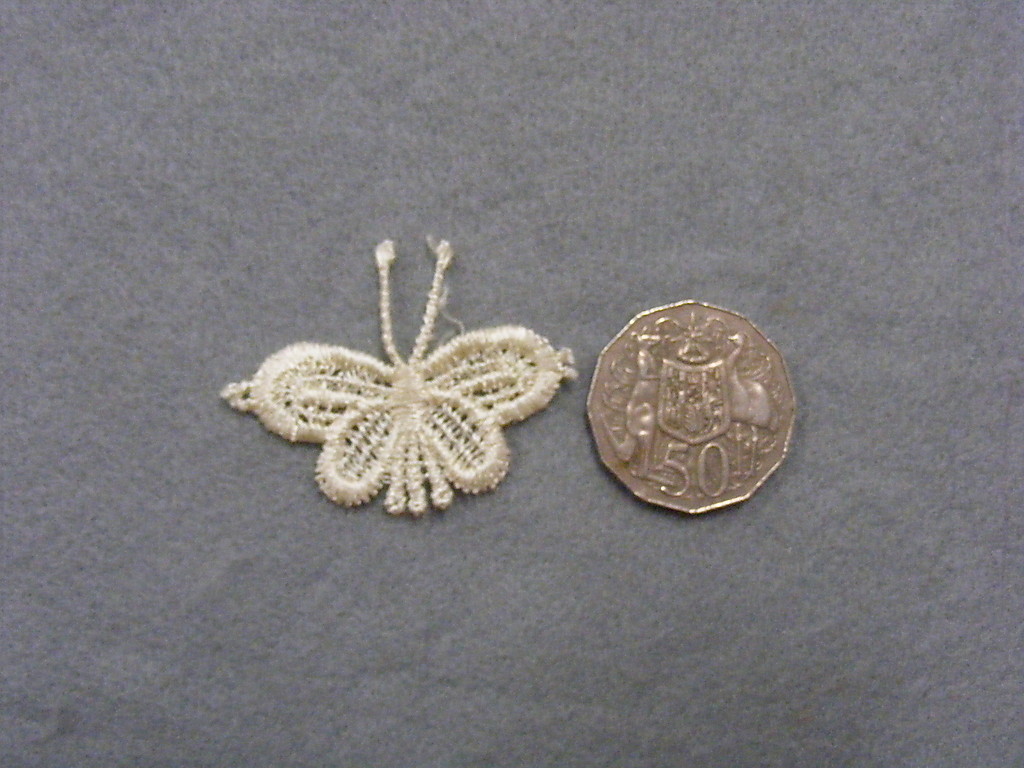 Cream Guipure Butterfly x 10