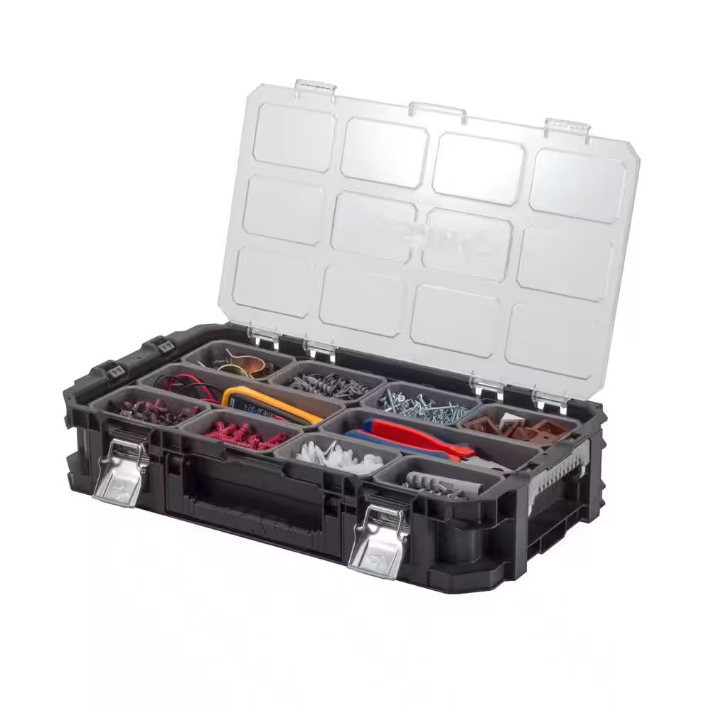 Connect Stackable Portable Heavy Duty Lightweight 10-Compartment Small Tool and