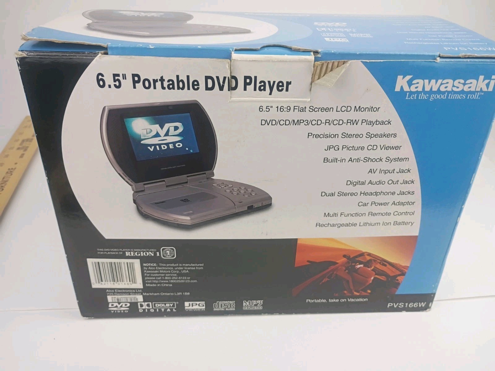 KAWASAKI PVS166W  Portable DVD and CD player