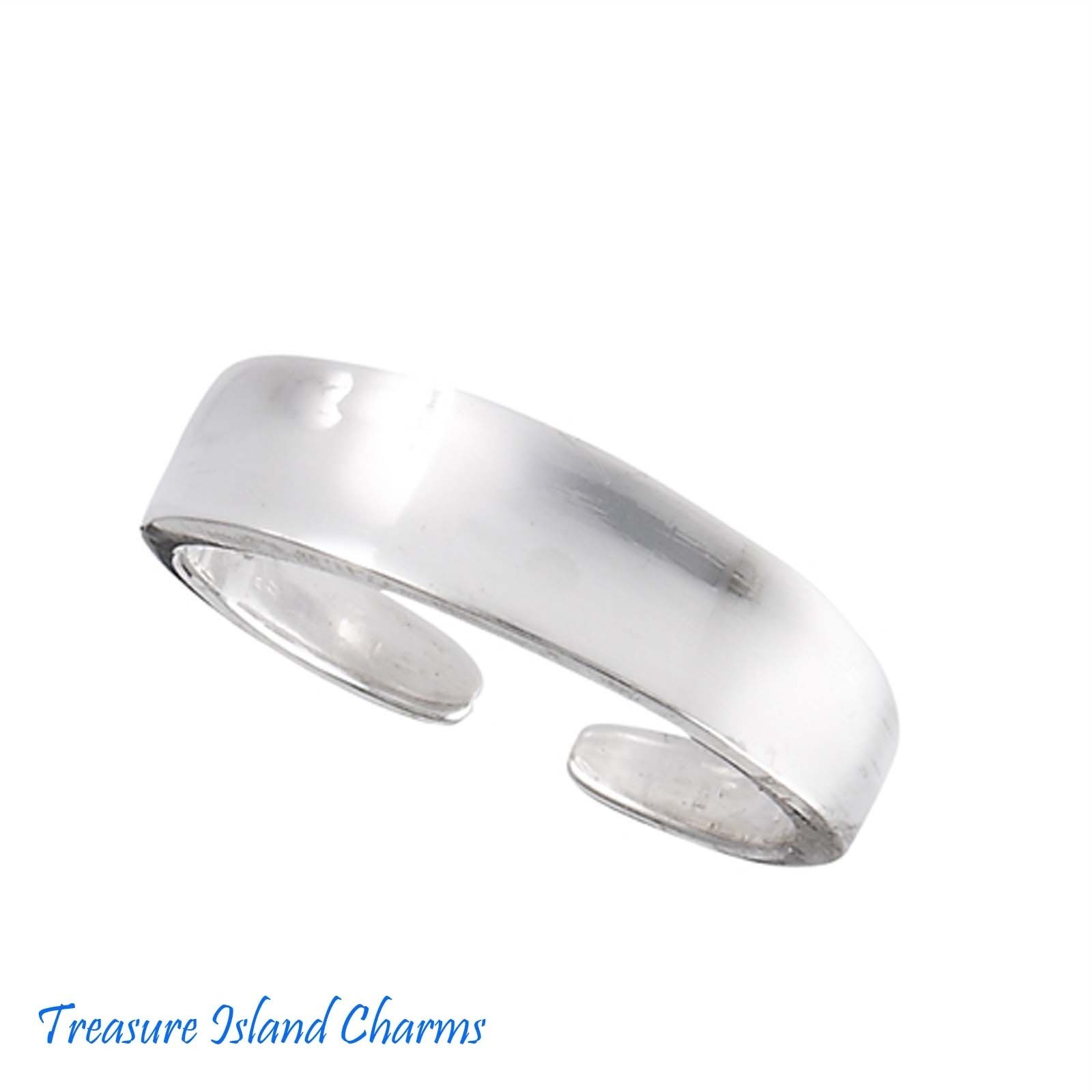 Concave Tapered Smooth 925 Solid Sterling Silver Adjustable Toe or Pinkie Ring