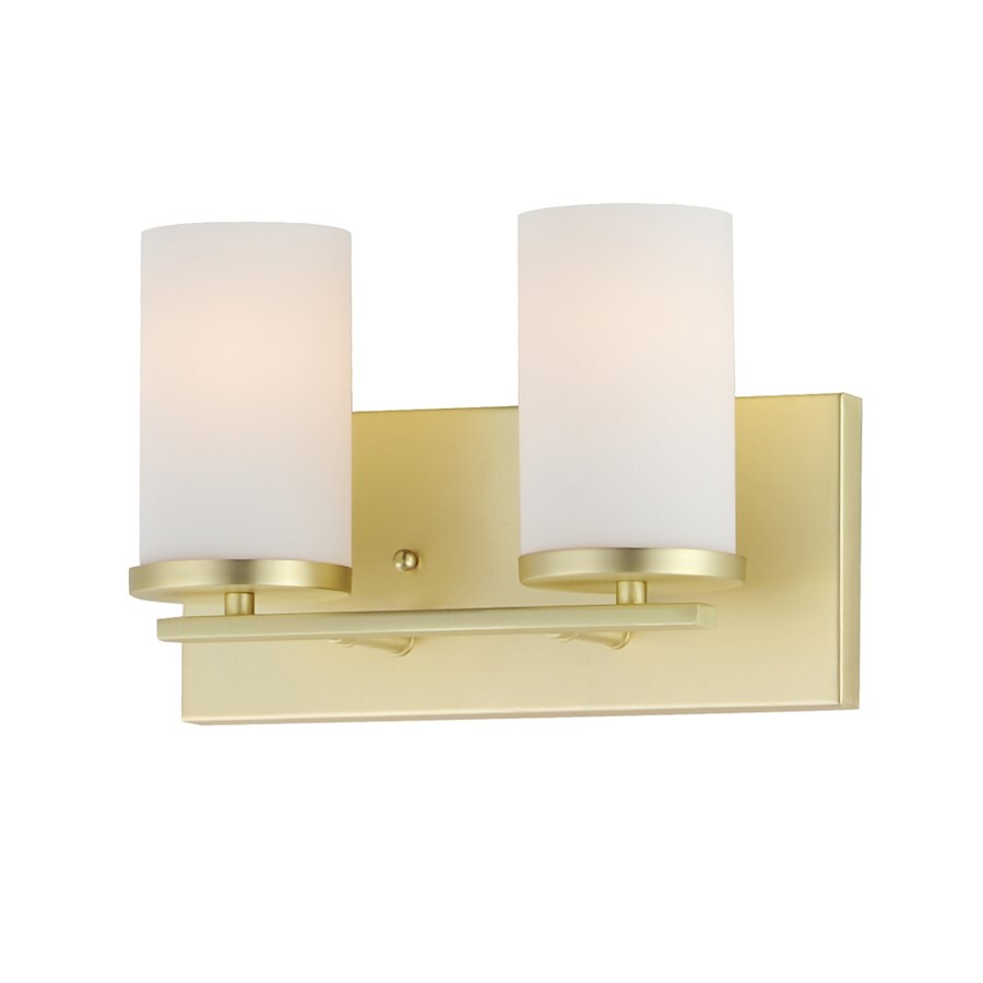 Maxim Lighting Lateral 2 Light Bath Vanity, Satin Brass/Satin White - 10282SWSBR