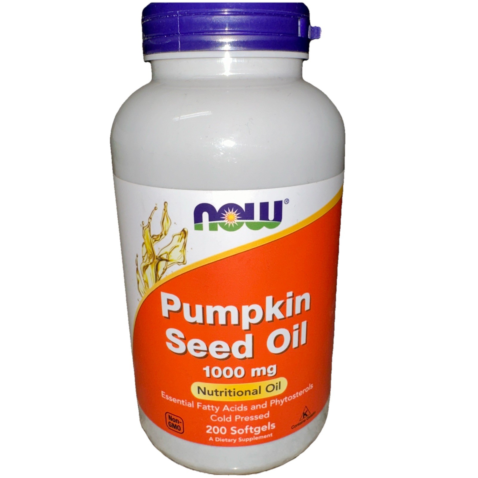 NOW FOODS Pumpkin Seed Oil 1000mg Nutritional Oil 200 Softgels Exp 9/2027