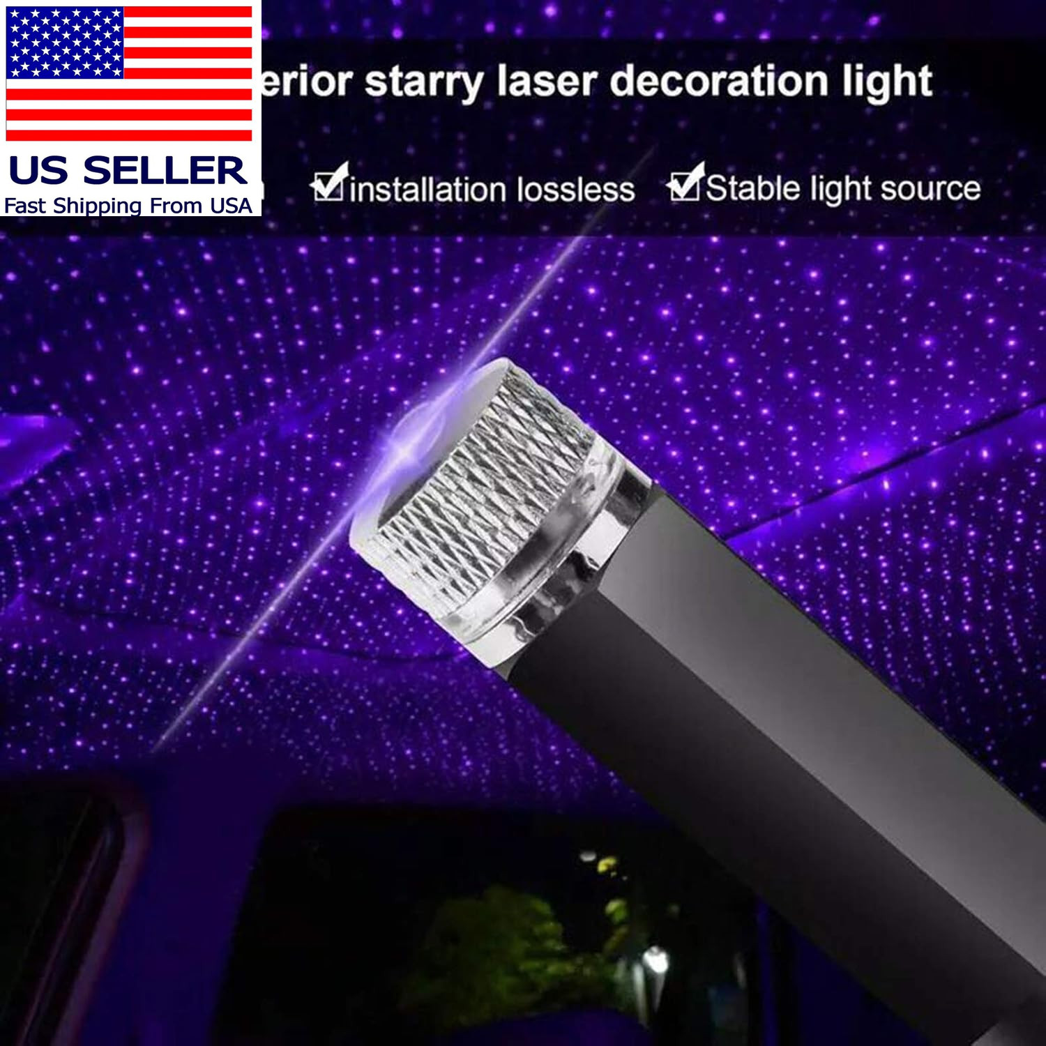 USB Star Projector Night Light, Adjustable Romantic Starry Sky Projector Car Lig