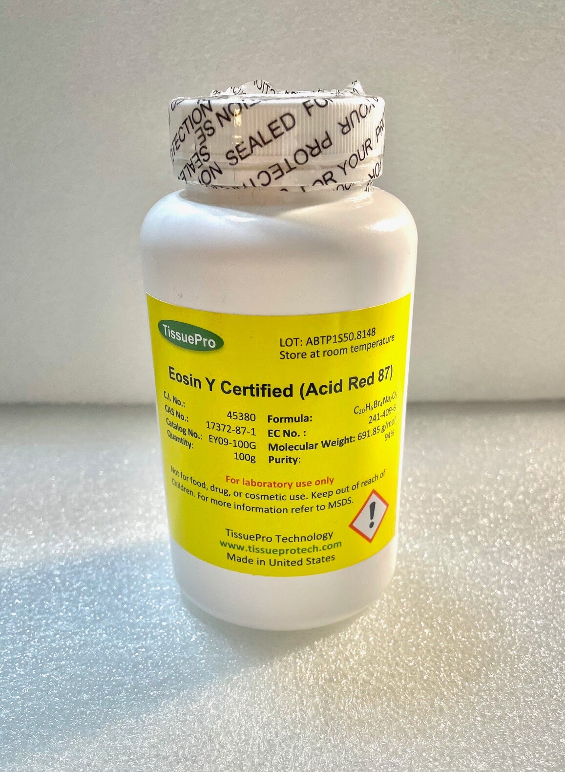 Eosin Y Certified (Acid Red 87), Purity 94% + , 100g TISSUEPRO    FREE SHIPPING