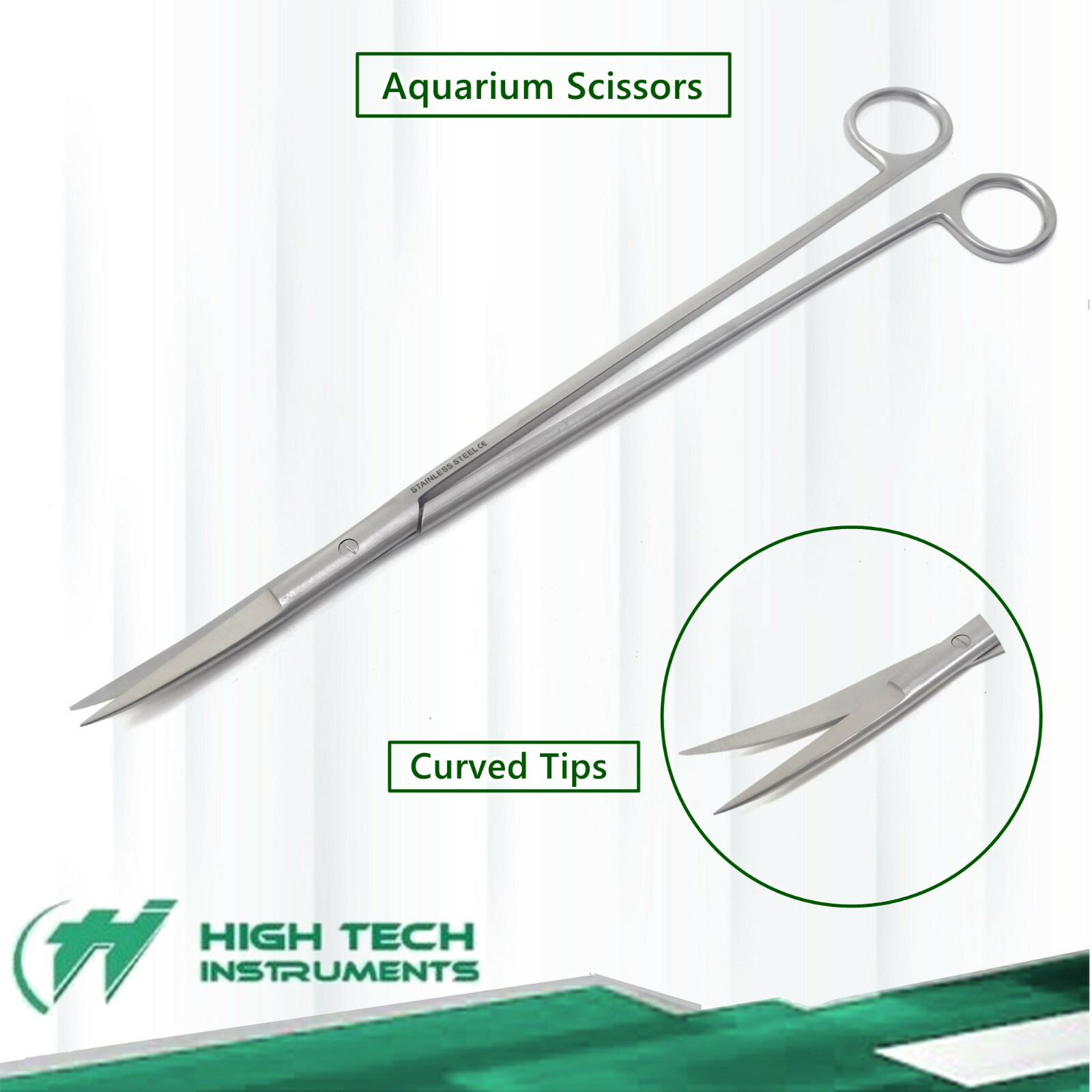 Aquarium Aquatic Life Maintenance Fish Feeding Scissors Tank Plants Grass 12"
