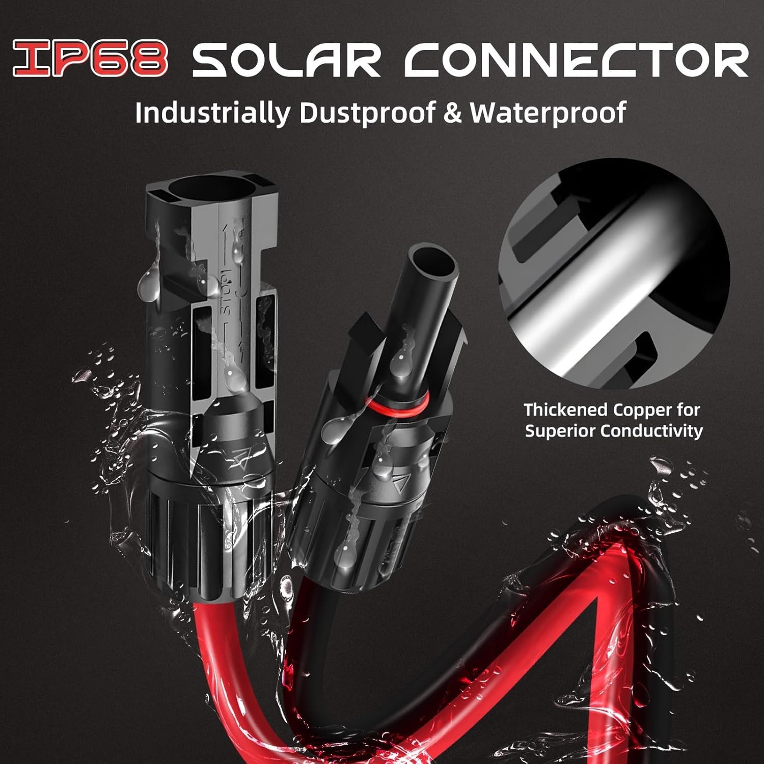 Durable 3FT 10AWG XT60 Solar Panel Extension Cable - Fast Charge & Waterproof