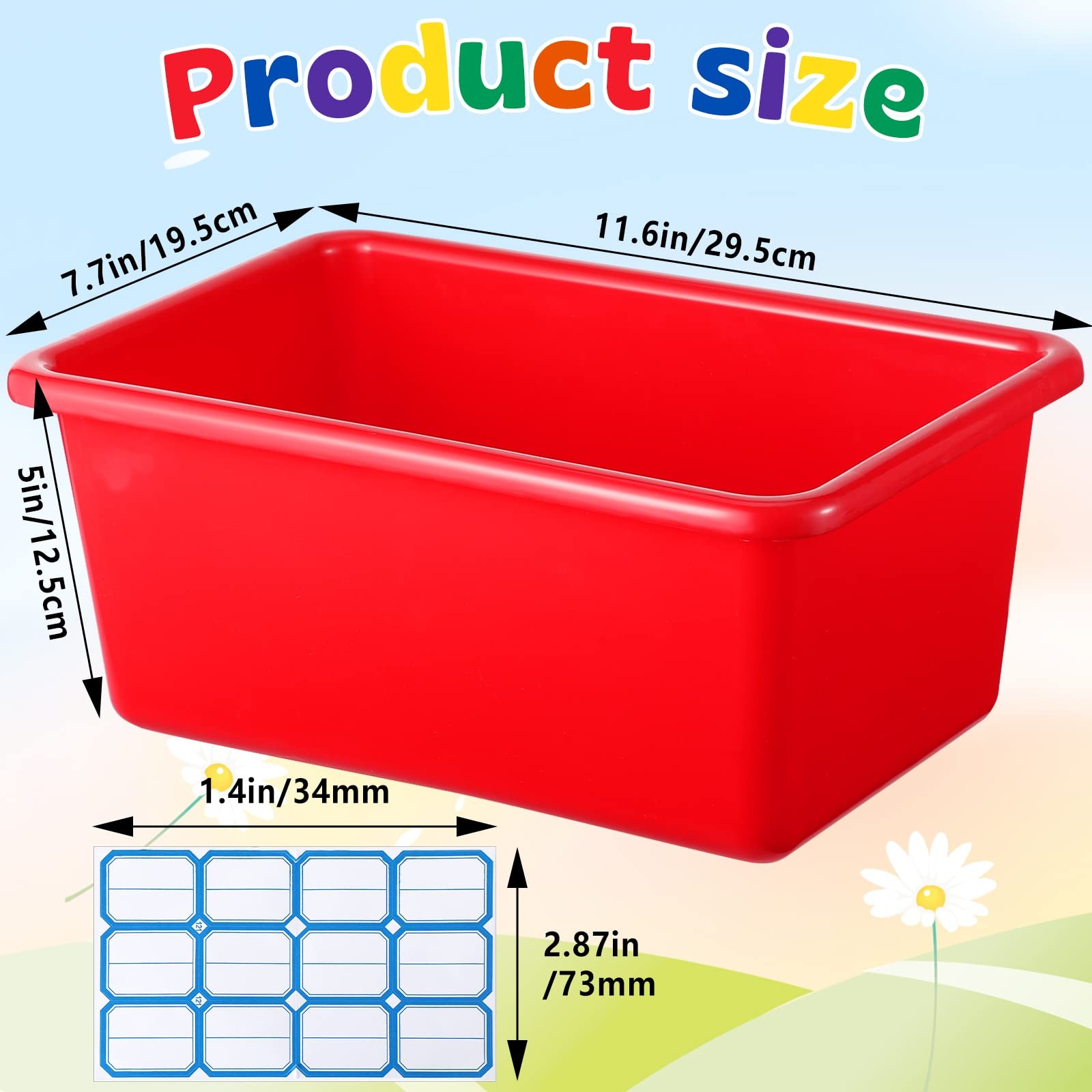 24 Pack Classroom Cubby Storage Bins Plastic Stackable Storage Bins with Labe...
