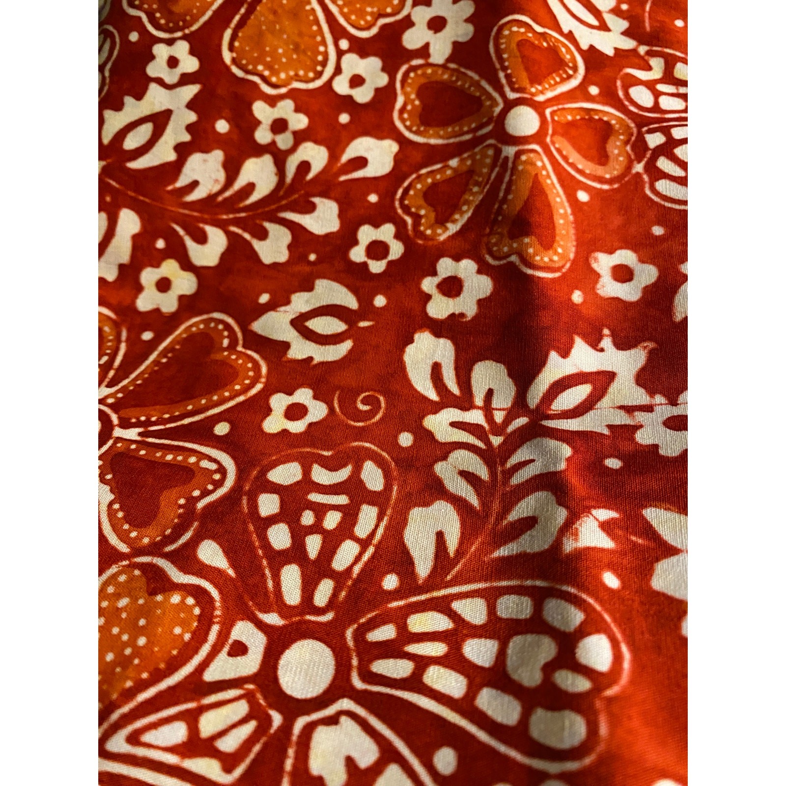 Quilt Fabric mostly red and white polka dots.  Mor than 4 yard