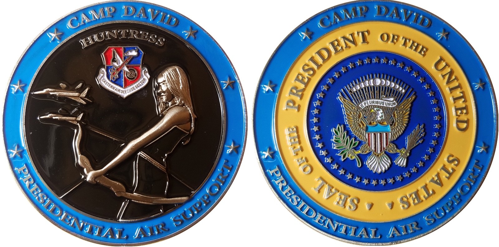 EASTERN AIR DEFENSE SECTOR CAMP DAVID CHALLENGE  COIN President Trump b 41