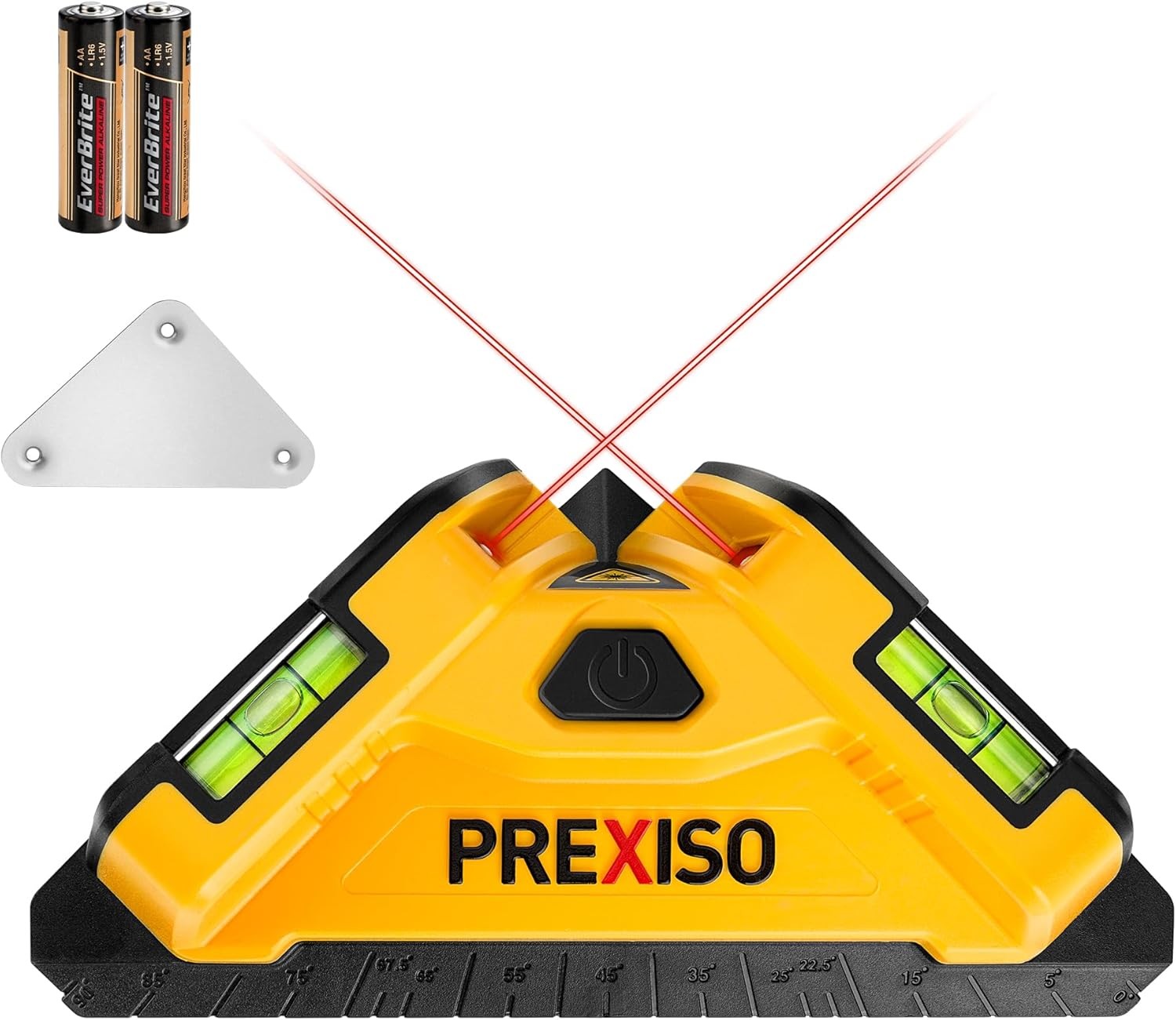 PREXISO 30Ft Magnetic Square Laser Level 90° Tile Line with 2 Bubble Vials USA