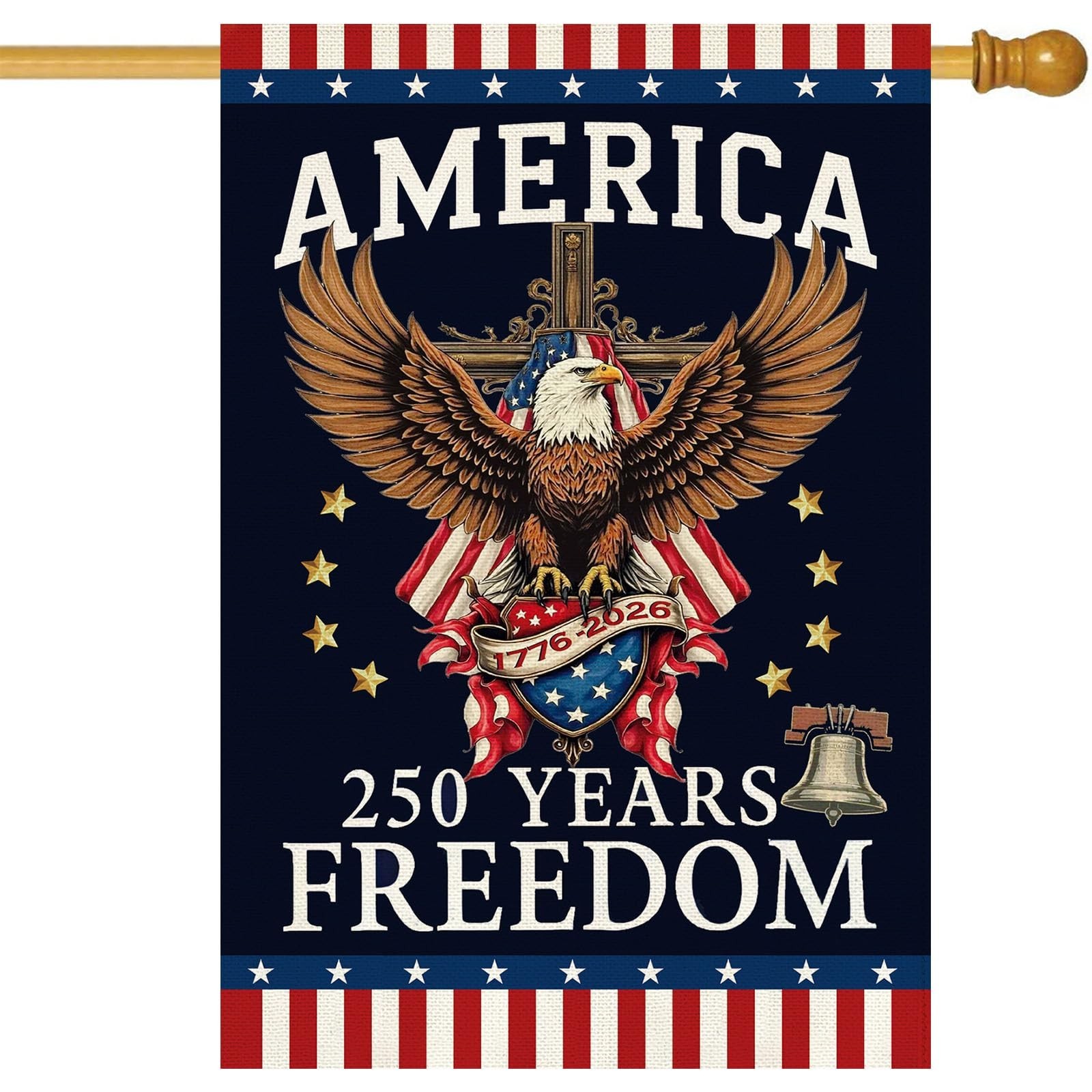 Baccessor 250th Anniversary America Freedom House Flag 28x40 Inch Double Side...