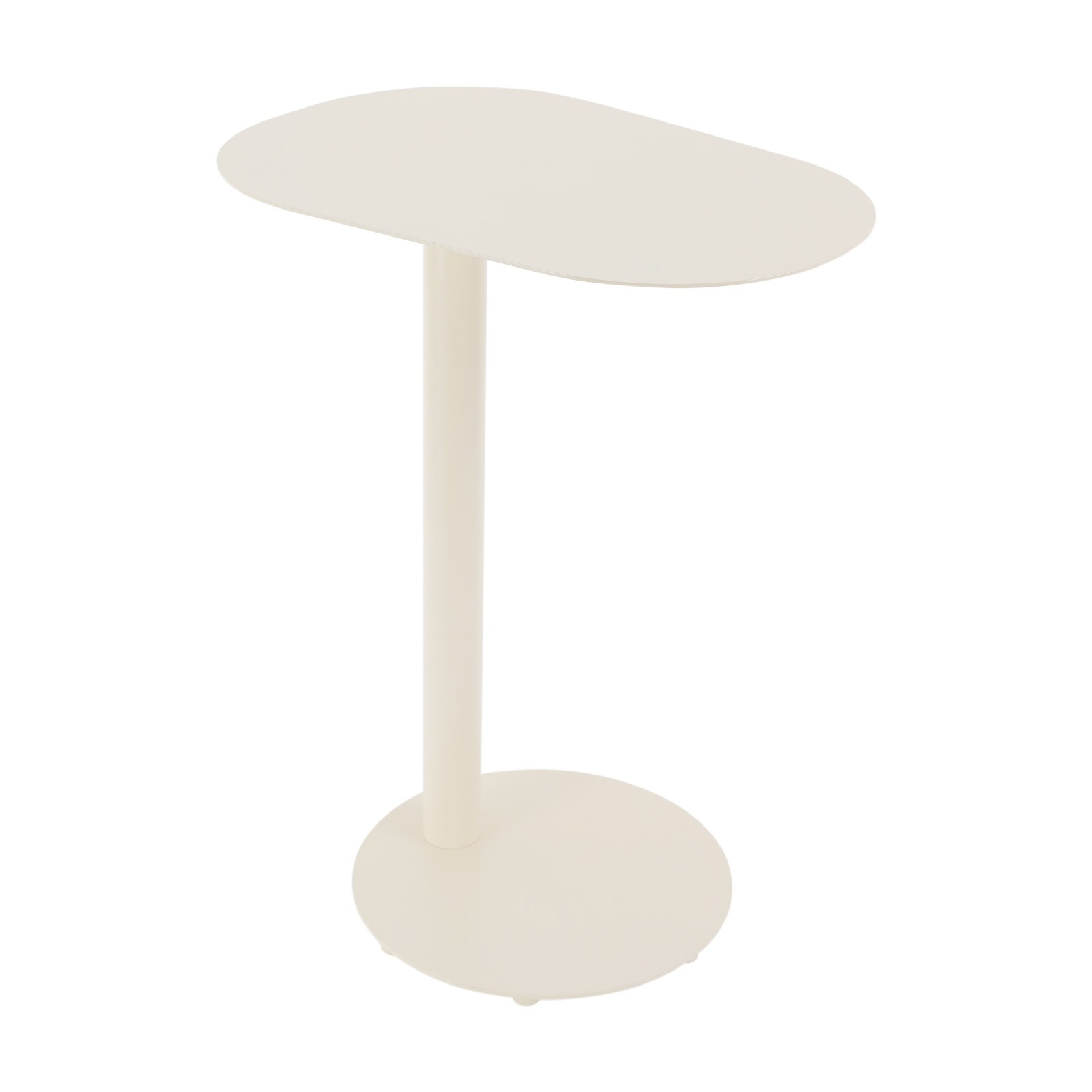 Cream White C-Shaped Side Table, Iron End Table, Couch Side Table 63x35x50CM