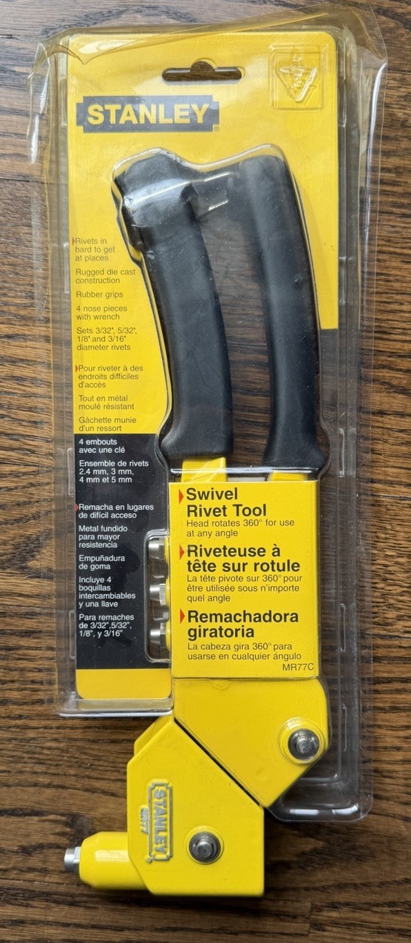 NEW Stanley MR77C 360° Swivel Head Riveter Metal Rivet Tool