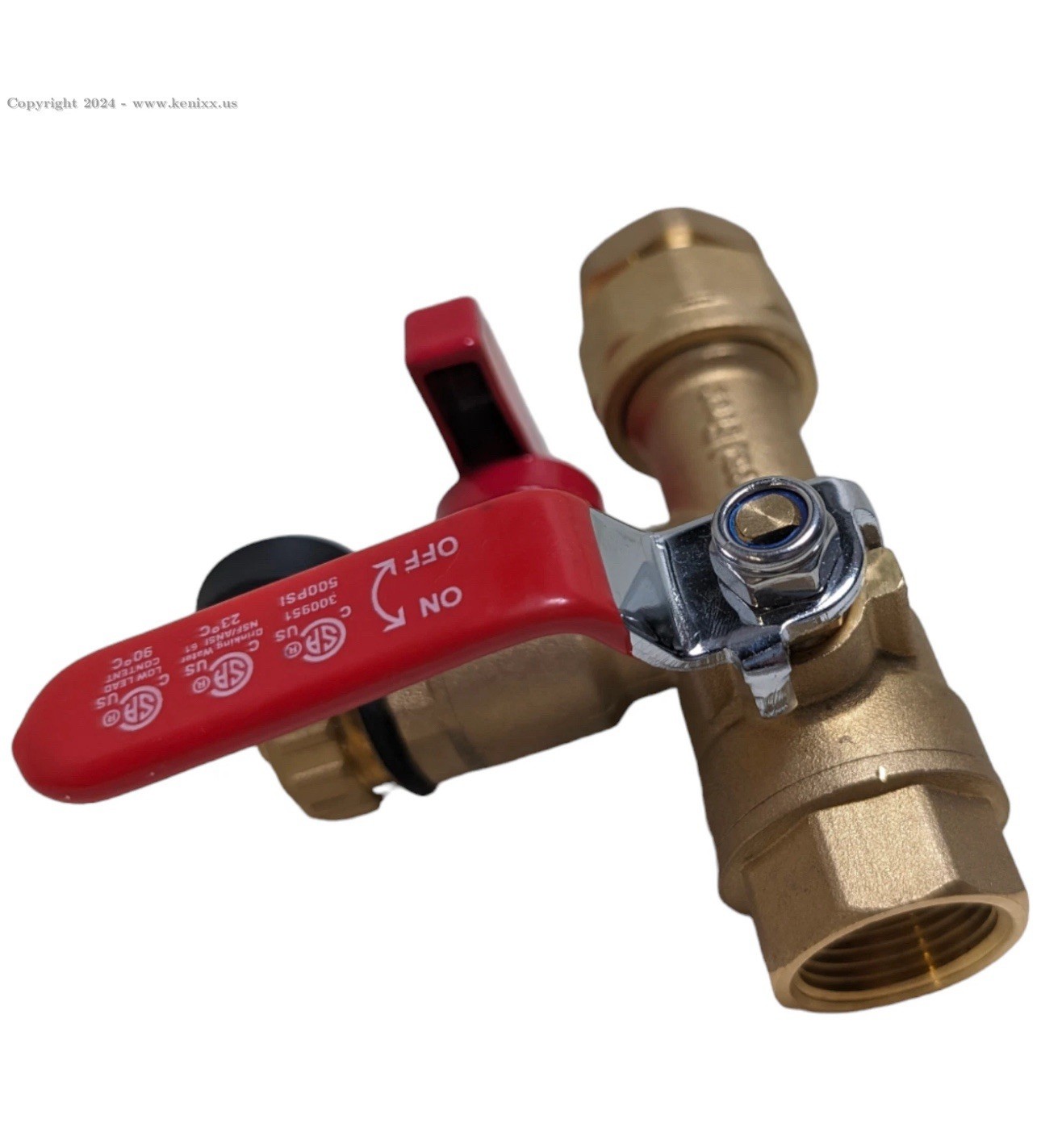 3/4 Inch |PS Insulated Tankless Water Heater Service Valve Red Hot Side