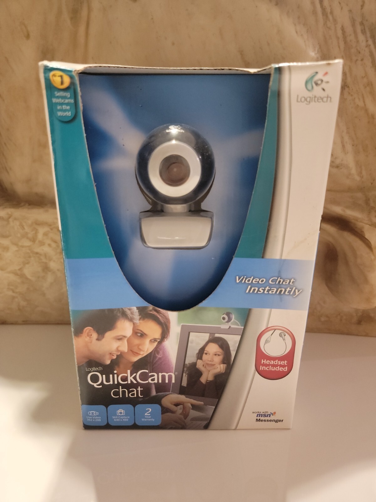 Logitech Quickcam Video Chat Web Cam Skype Headset included - NEW In Open Box