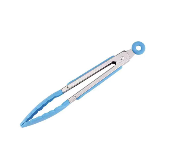 Small Tongs Mini Tongs Blue Silicone Tips Salad Tools Kitchen Accessories Tool