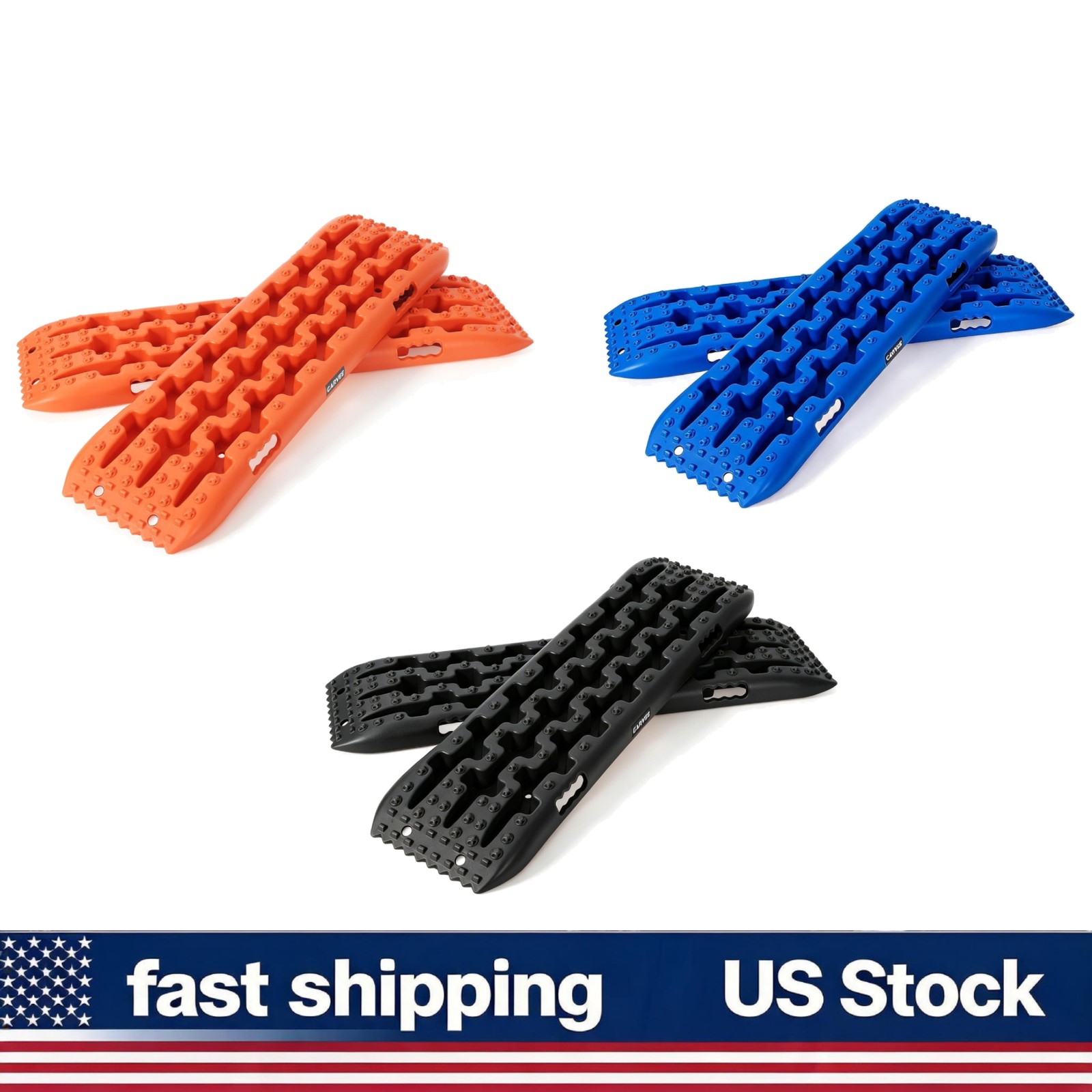 27.2/41.7 Inch 2 Pack Recovery Tracks 10 Ton PP Anti-Slip UV Shovel Capable
