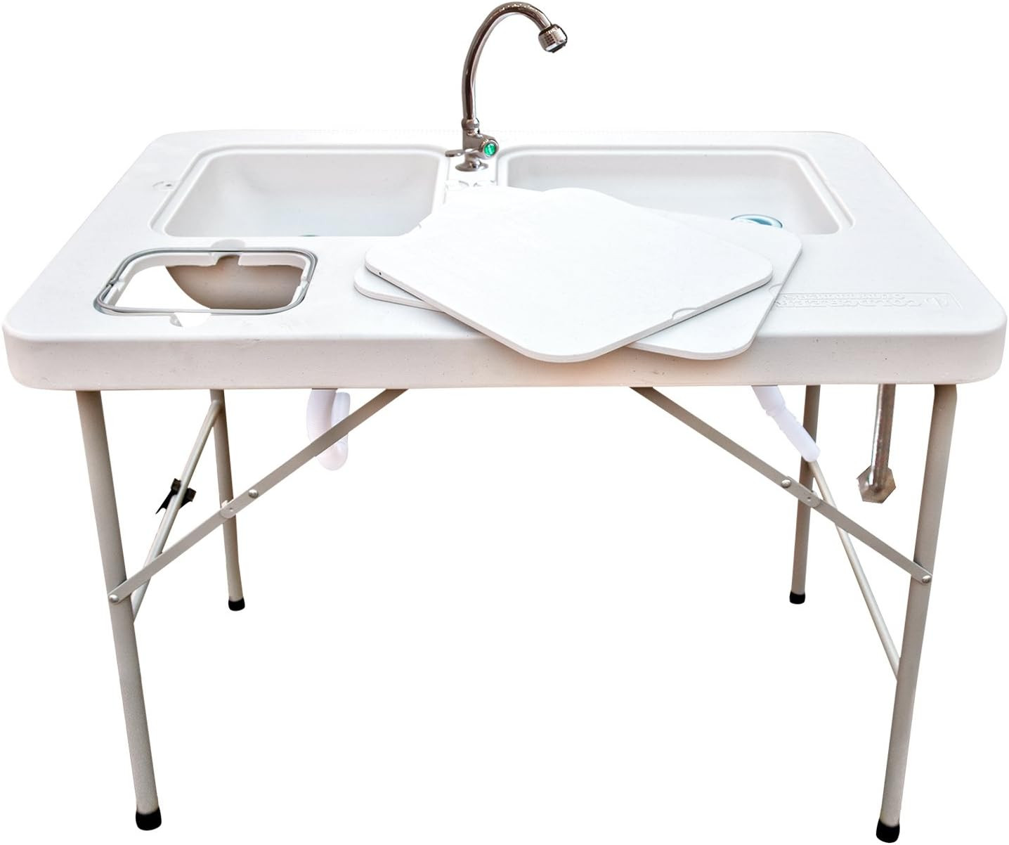 Work Station Table, Portable, Foldable, Dual Sink, Rugged, Outdoor Kitchen Acces