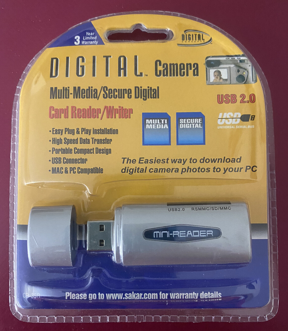 New Digital Camera Multi-Media Mini Reader USB 2.0 Drive CR-35R