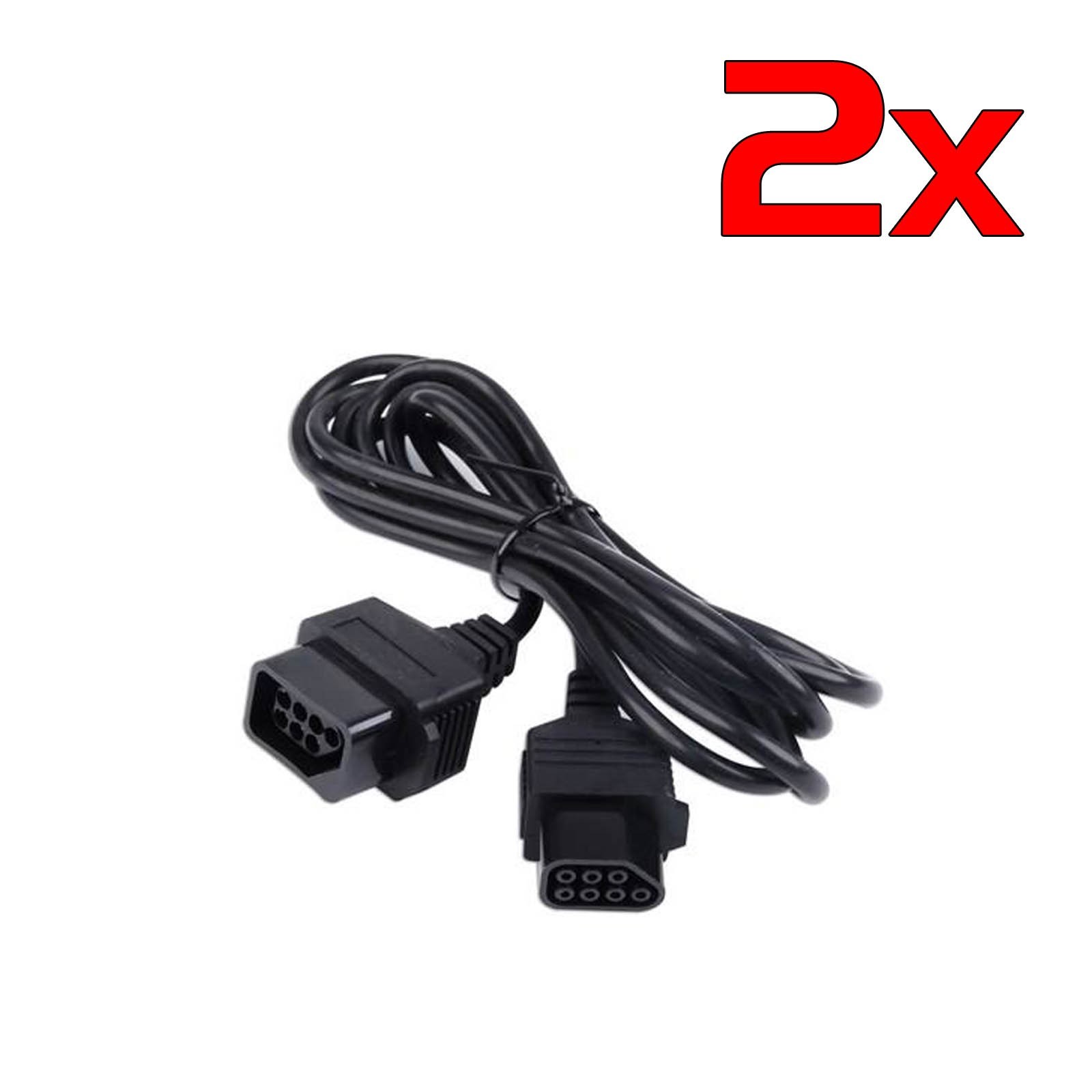 2x Extension Cable Cord Adapter for Nintendo NES Controller Gamepad 6 ft