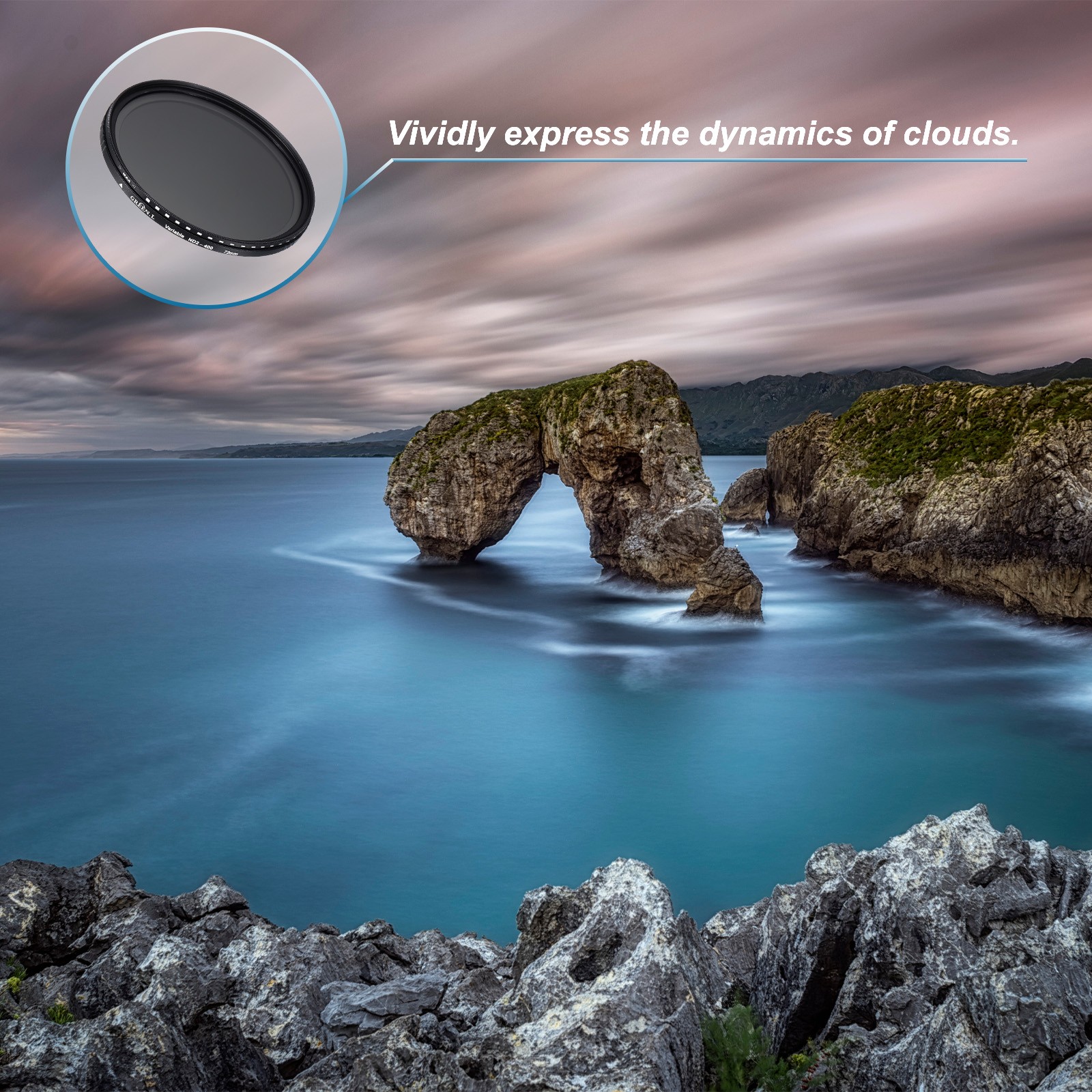ND2-400 Lens Filter Variable Neutral Density Lens Filter 72mm