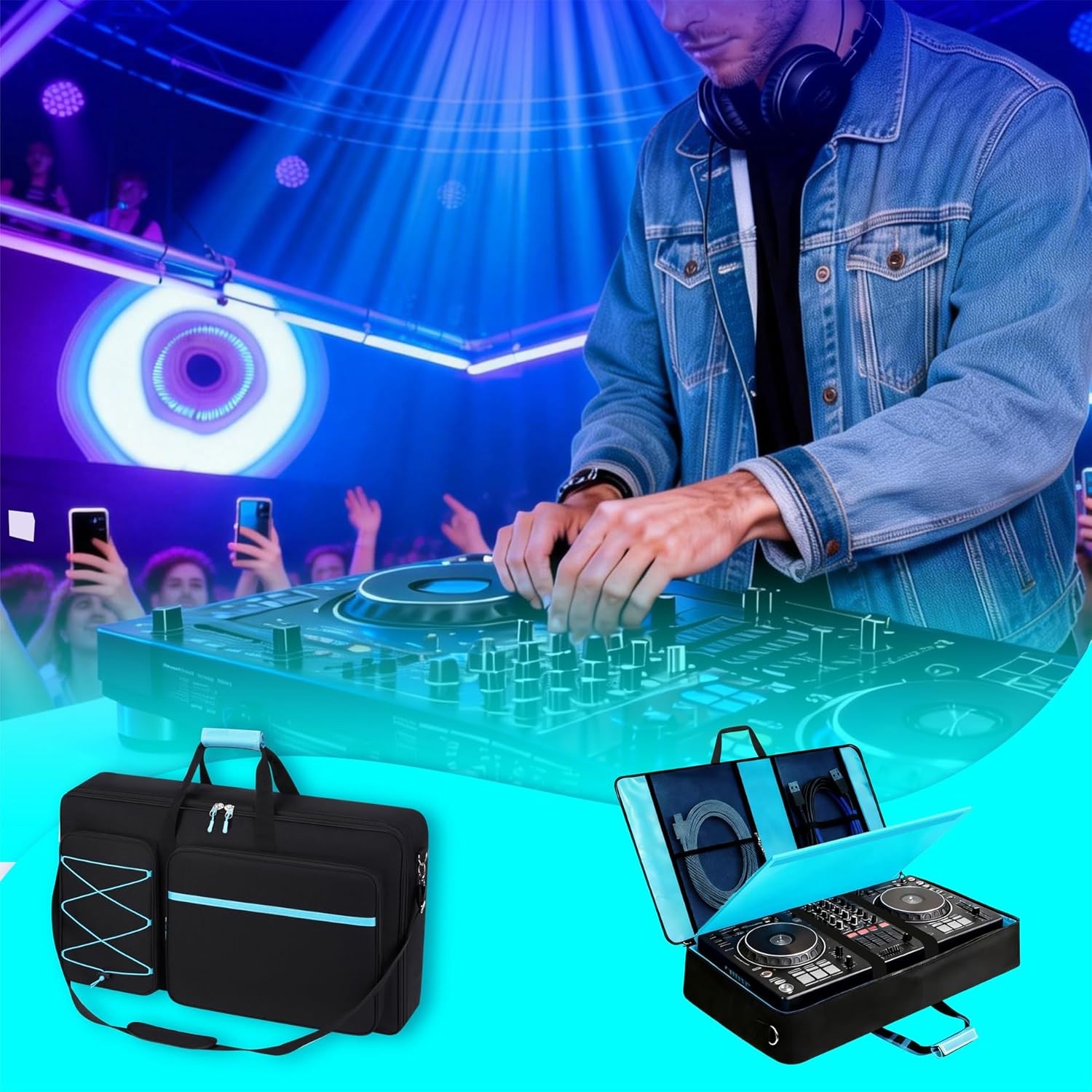 DJ Controller Case Compatible with DDJ-FLX10/ DDJ-GRV6/ REV5/ REV7/ SC LIVE 4/10