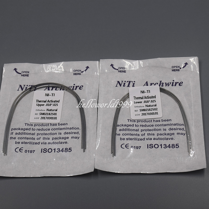 20 Bags 200 Pcs Dental Rectangular Wire Niti Natural Thermal Activated All SIZE